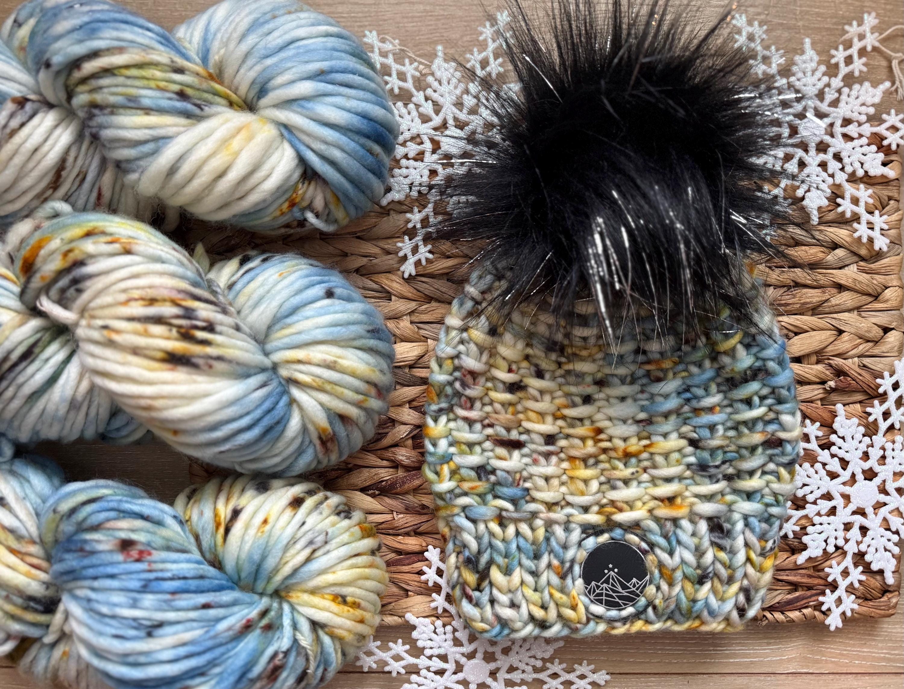 Blue gold black multi color Knit luxury beanie