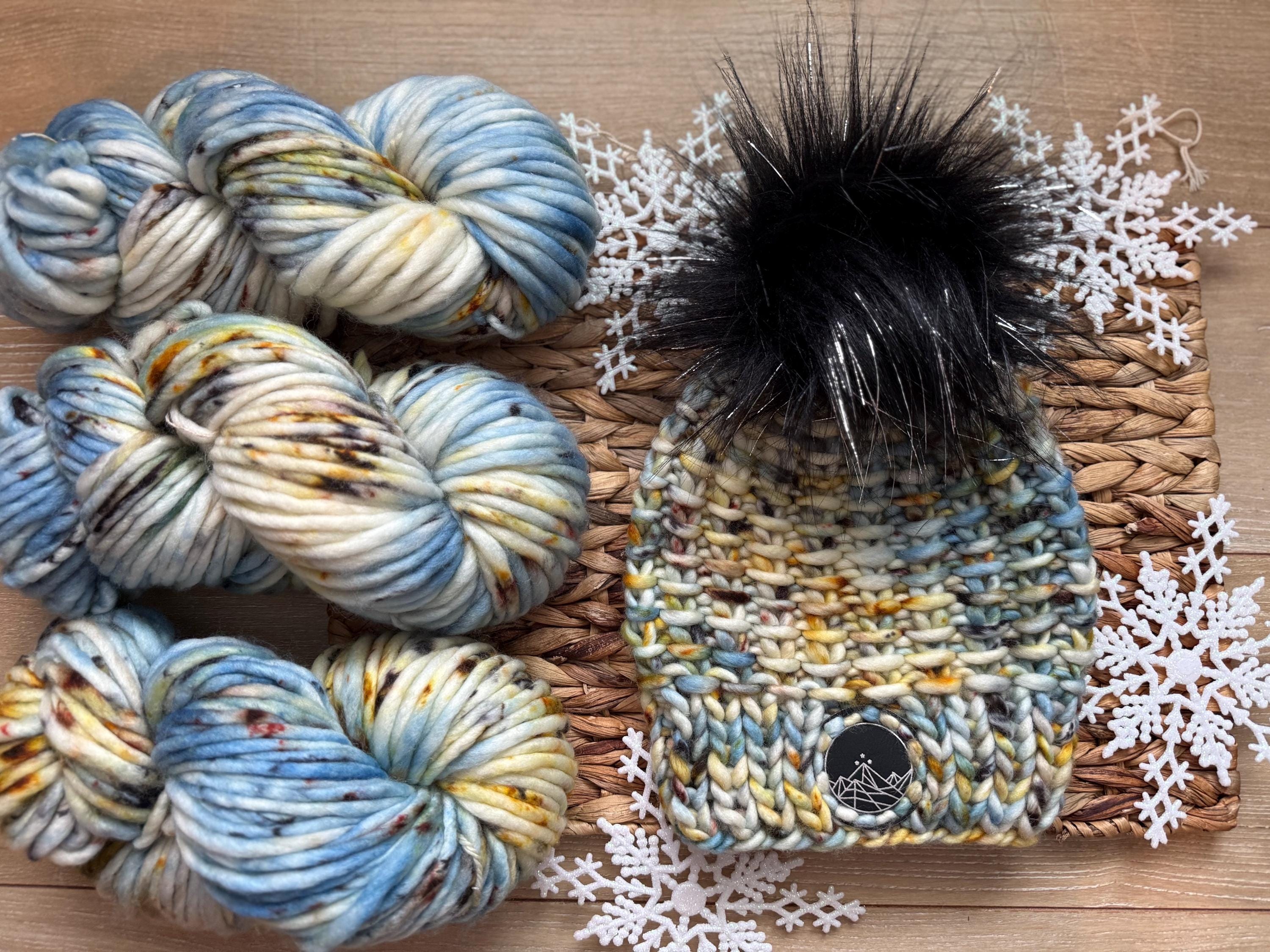 Blue gold black multi color Knit luxury beanie