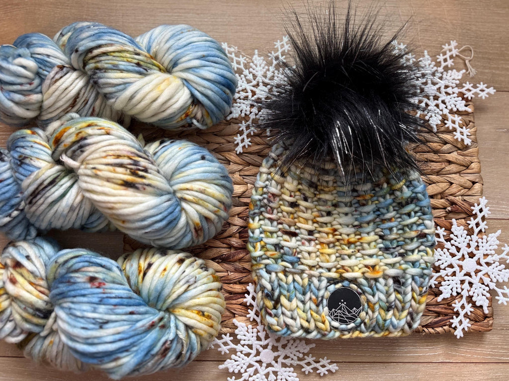 Blue gold black multi color Knit luxury beanie