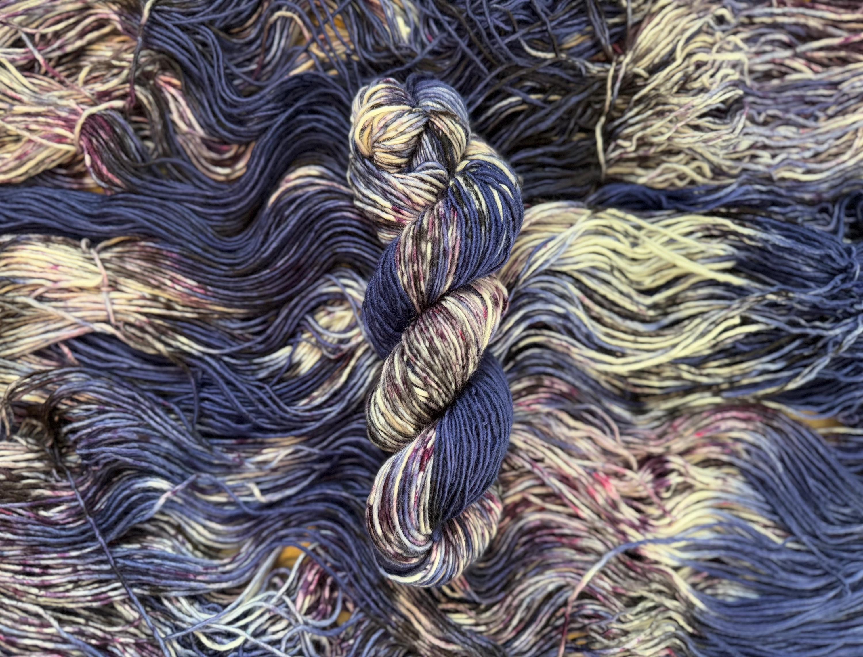 Violet eyes hand dyed (worsted/aran) merino wool yarn