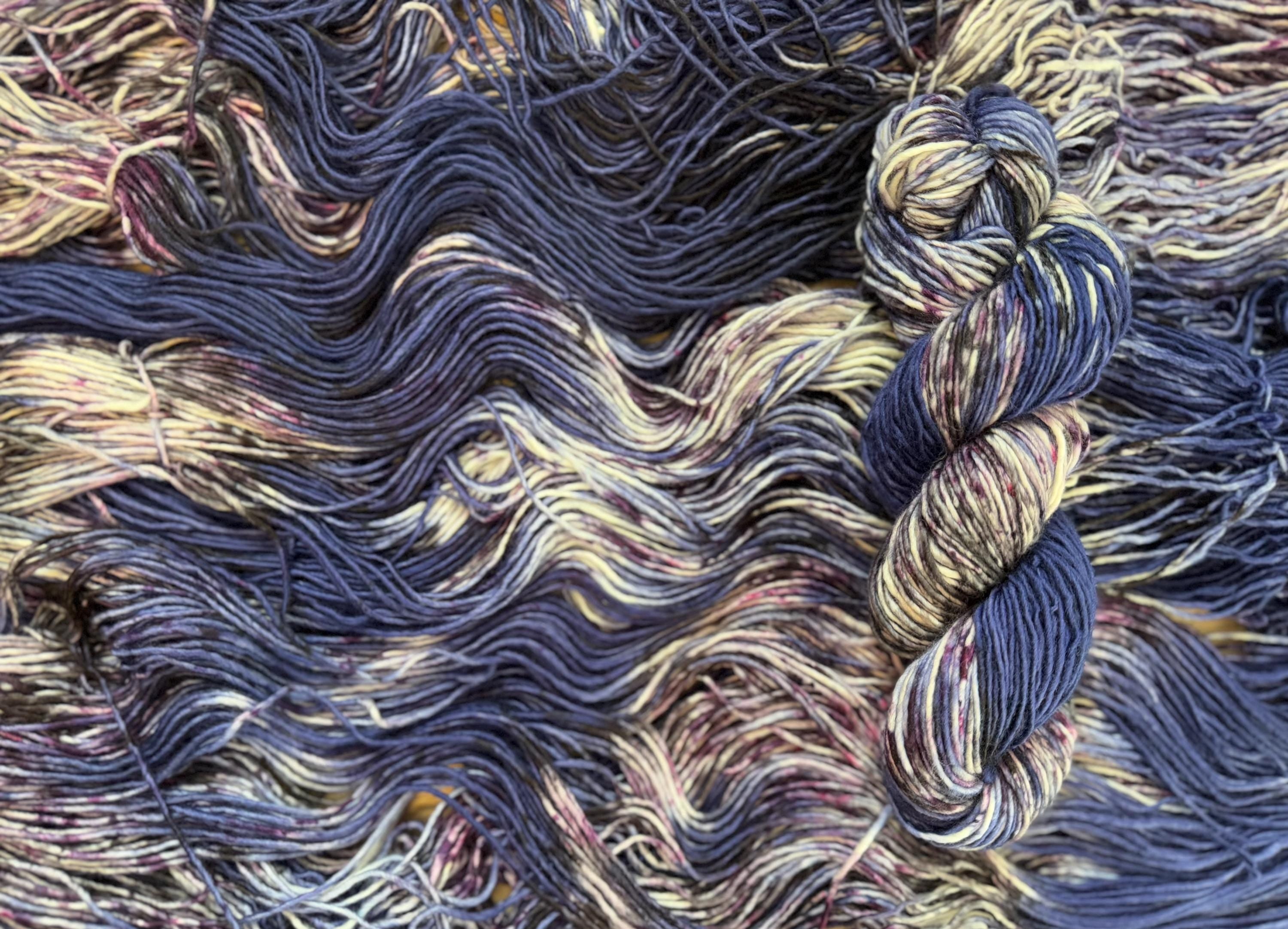 Violet eyes hand dyed (worsted/aran) merino wool yarn