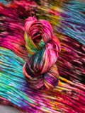 Disco Hand dyed super bulky merino wool, 82 98 126 size 6 weight, brights neons, speckled, solid, multicolor, indie dye,