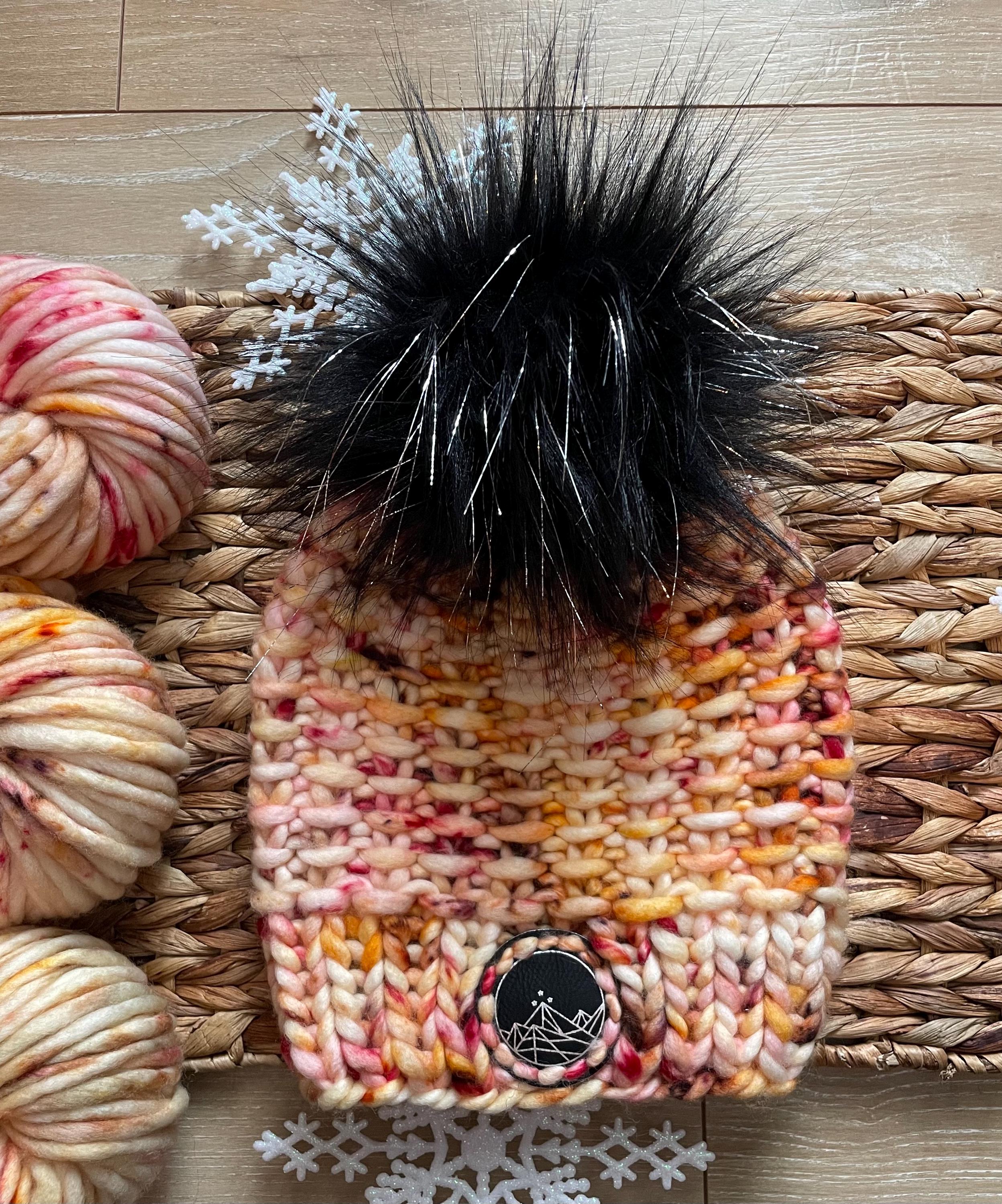 Red blonde multi color Knit luxury beanie