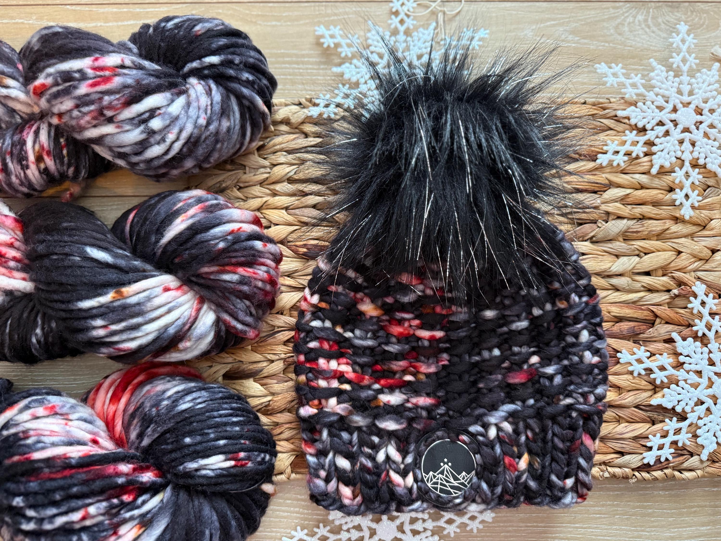 Black red gold multi color Knit luxury beanie