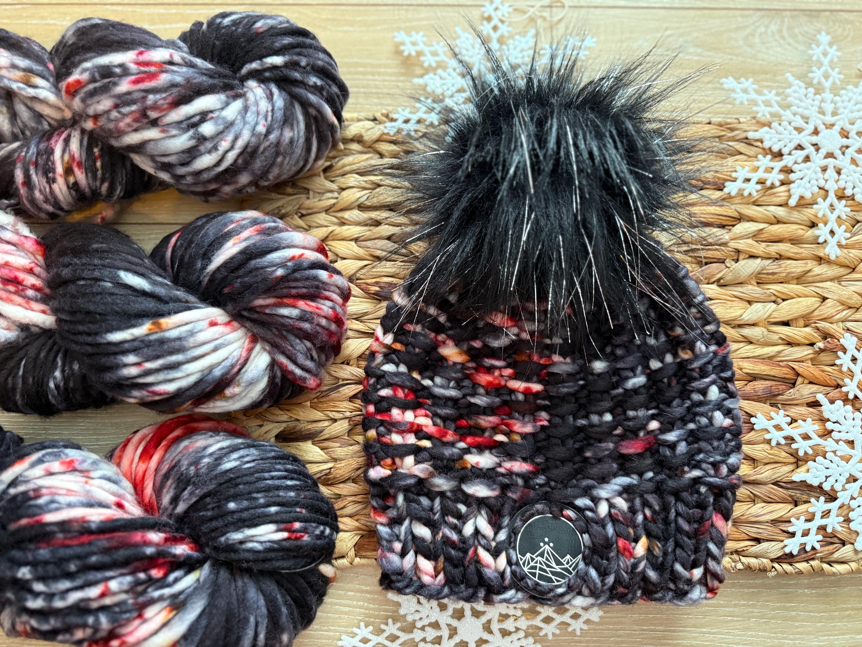 Black red gold multi color Knit luxury beanie
