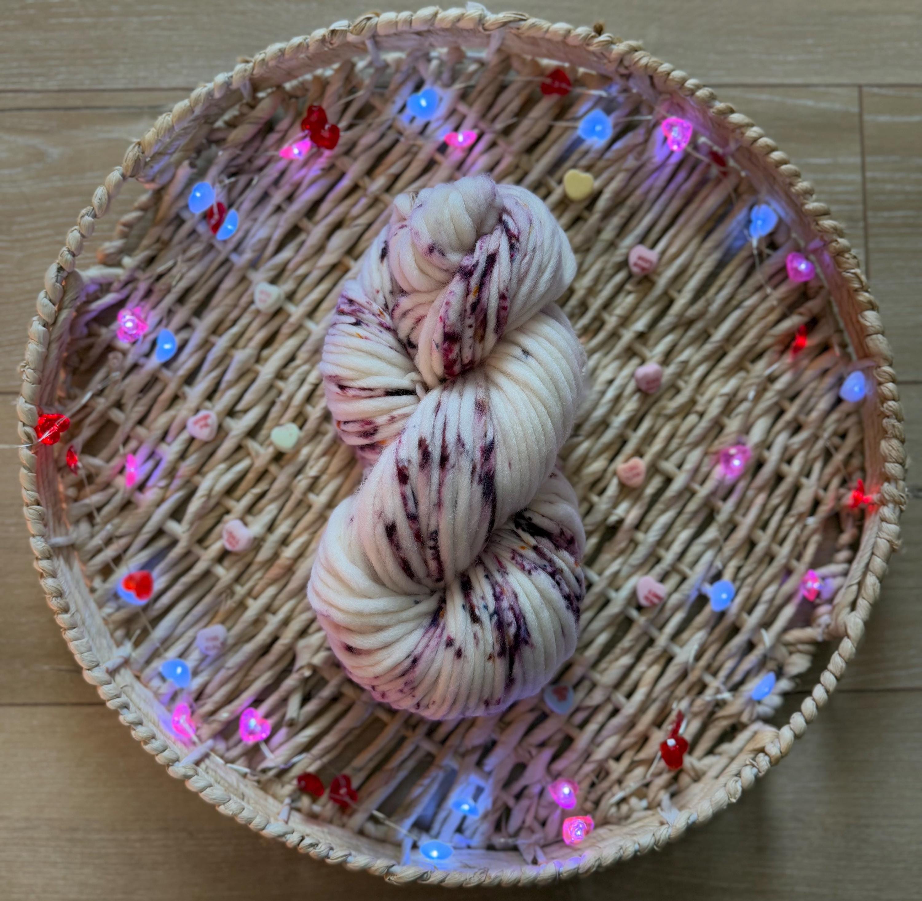 Be mine Hand dyed super bulky merino wool yarn