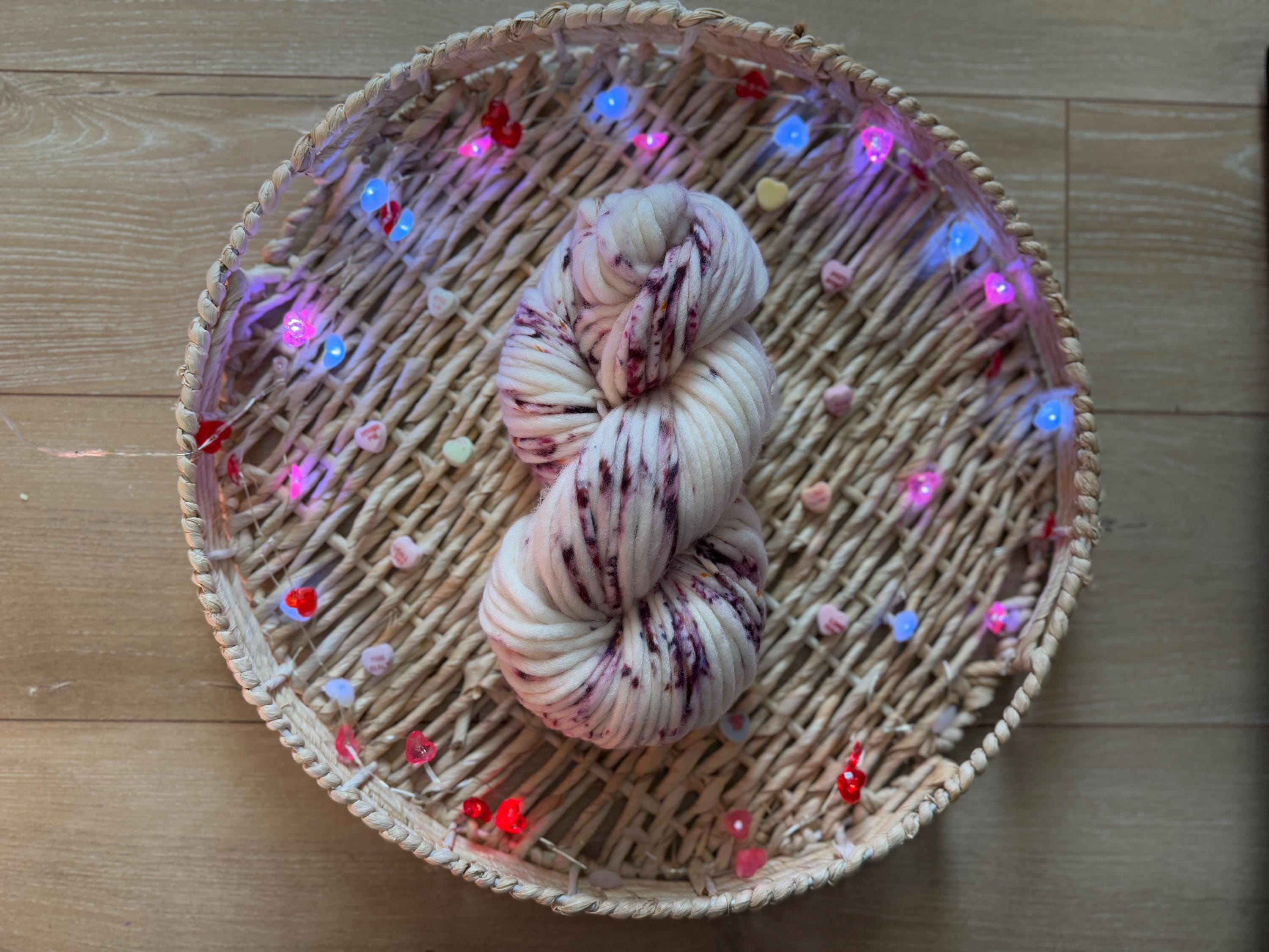 Be mine Hand dyed super bulky merino wool yarn