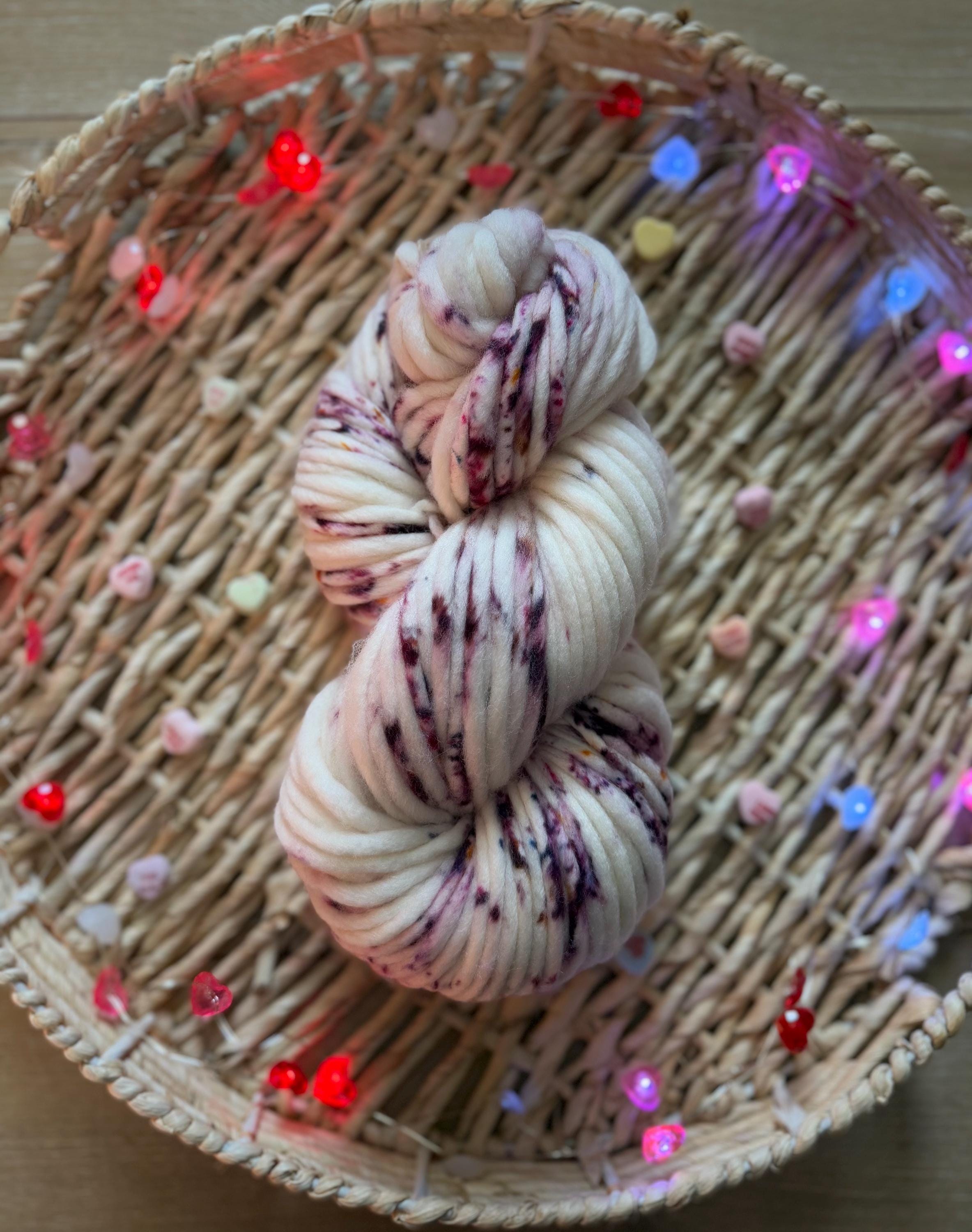 Be mine Hand dyed super bulky merino wool yarn