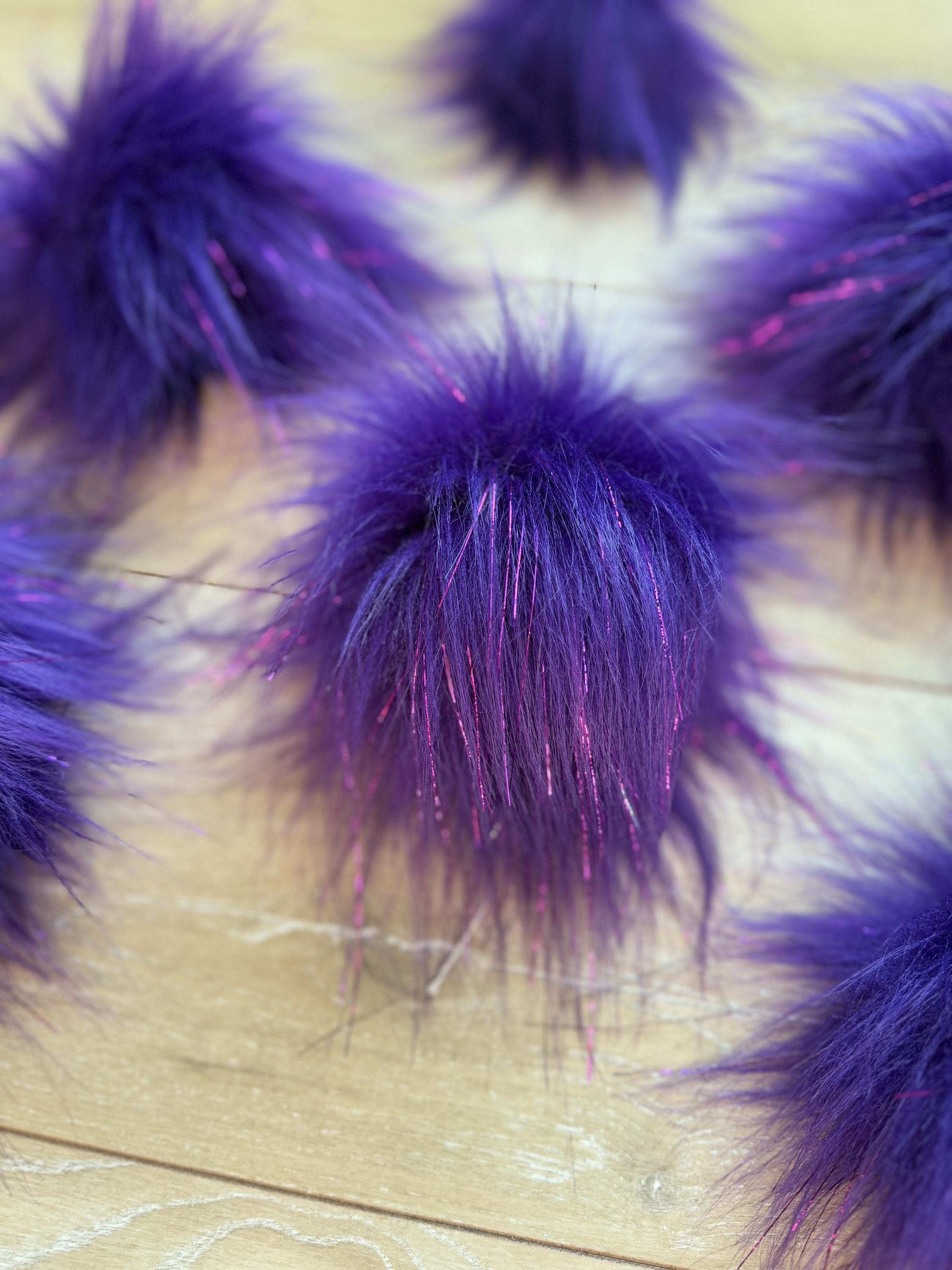 Purple Pom Pom with tinsel