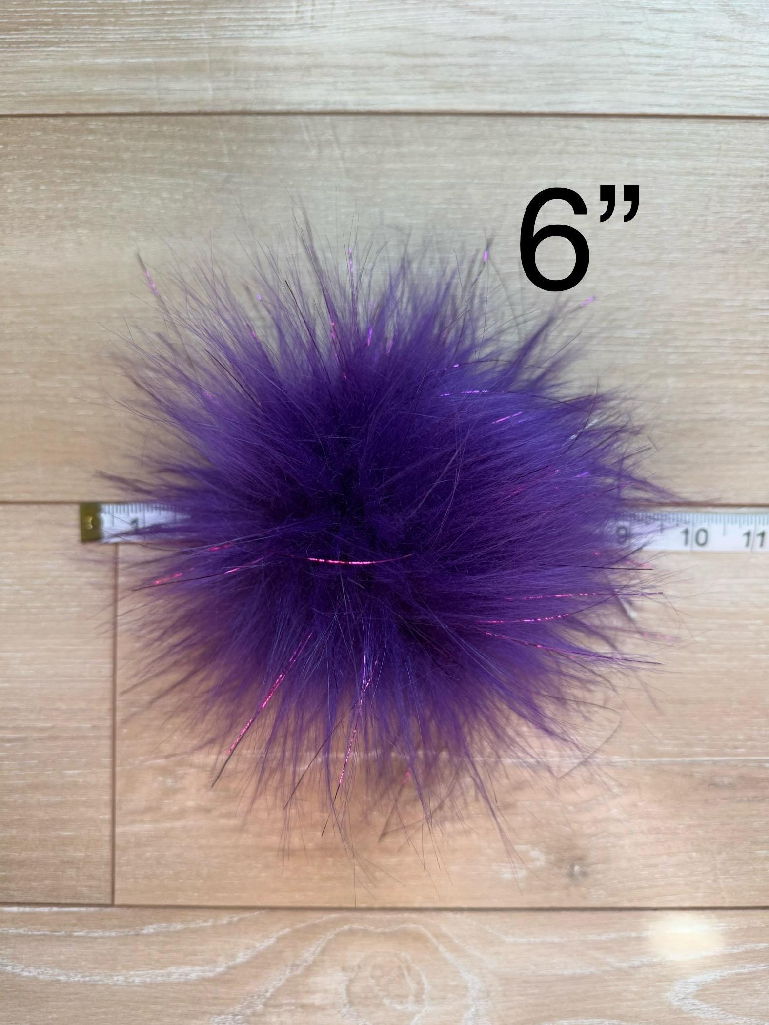 Purple Pom Pom with tinsel