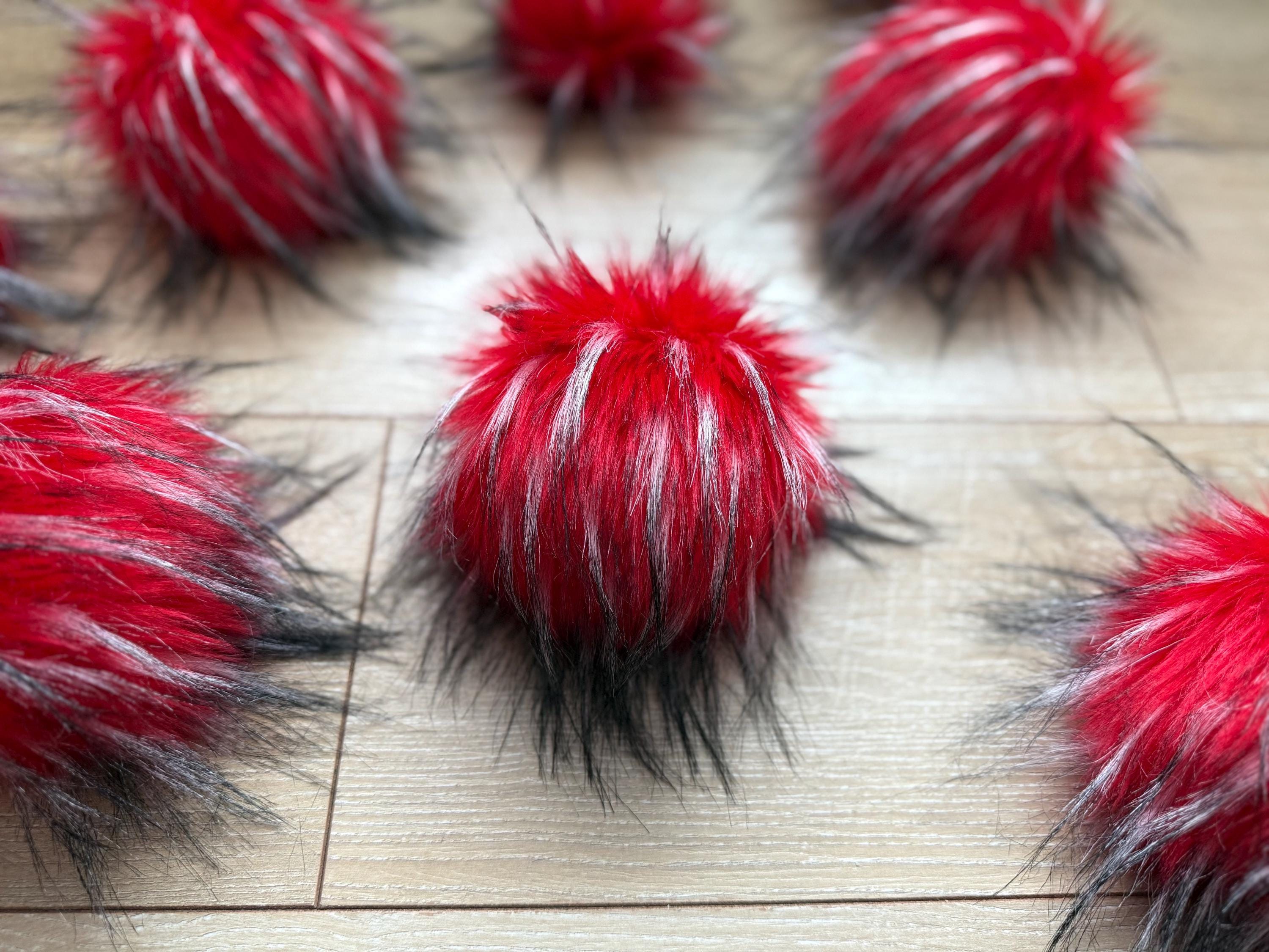 Ladybug luxe faux fur Pom Pom