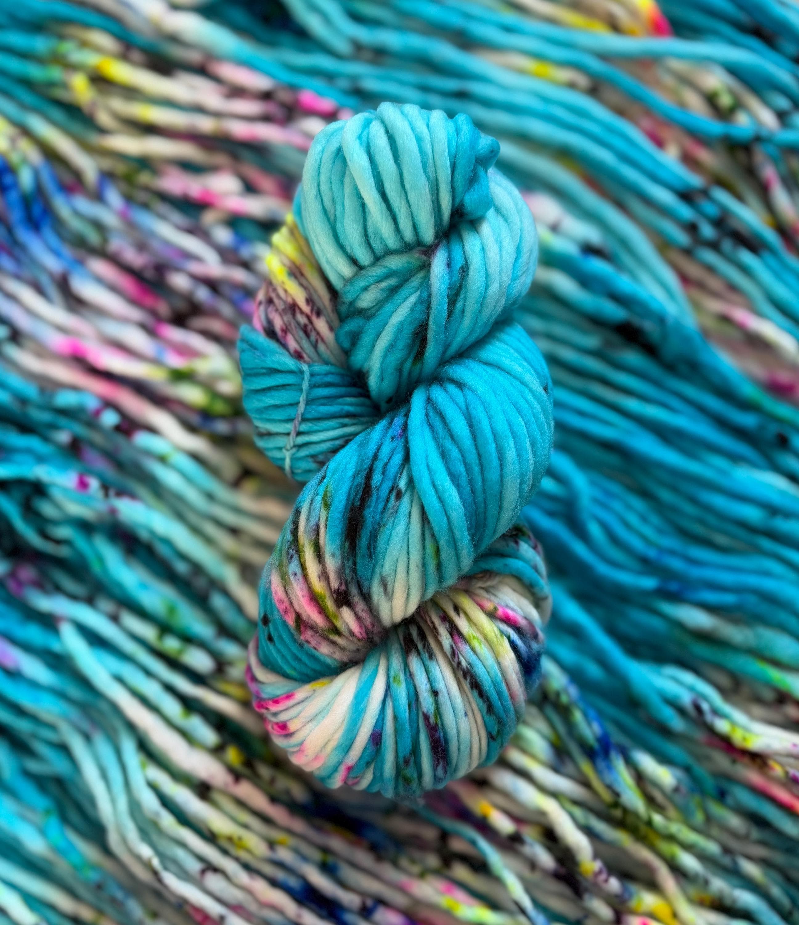 Jellybeans hand dyed super bulky merino wool yarn