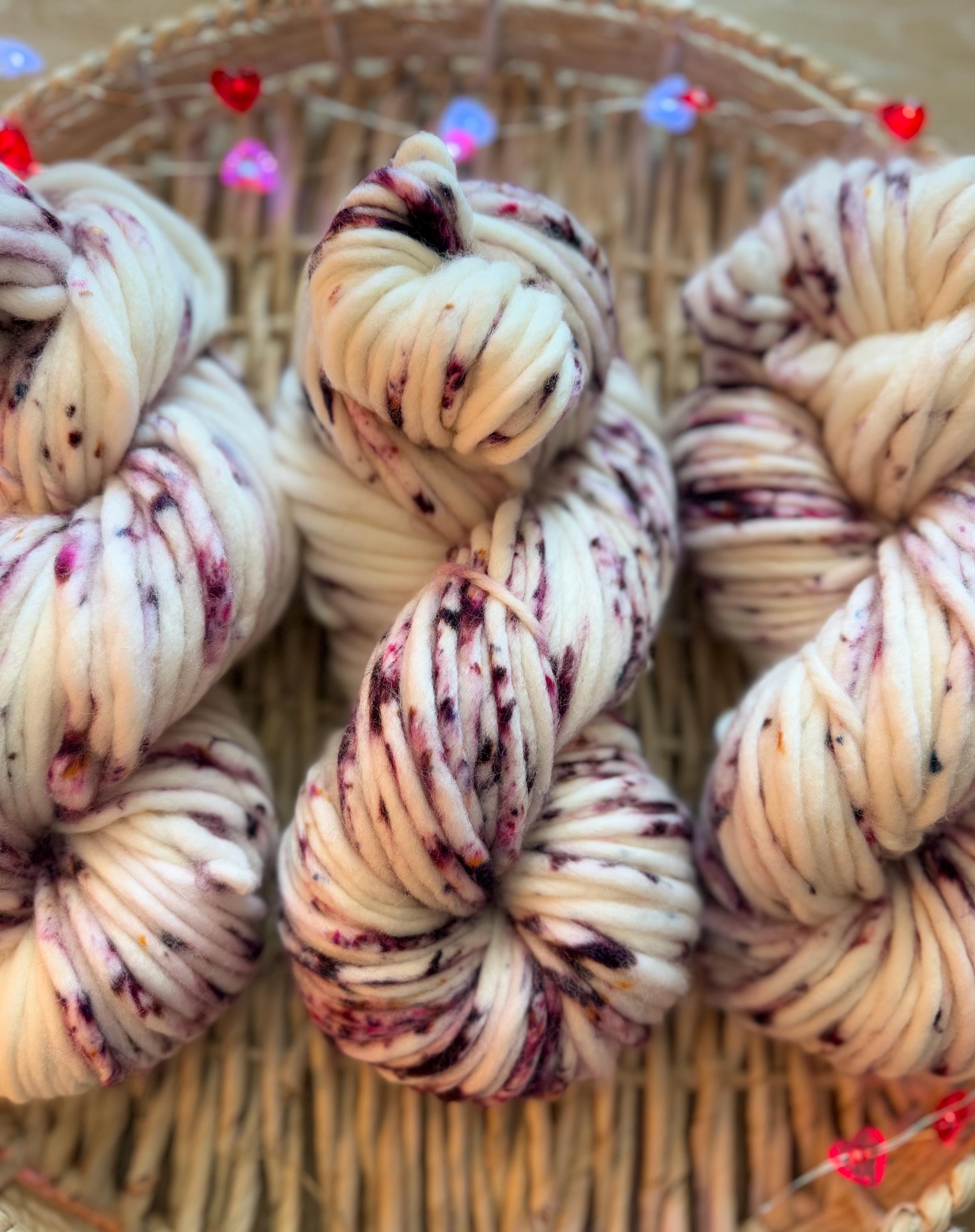 Be mine Hand dyed super bulky merino wool yarn