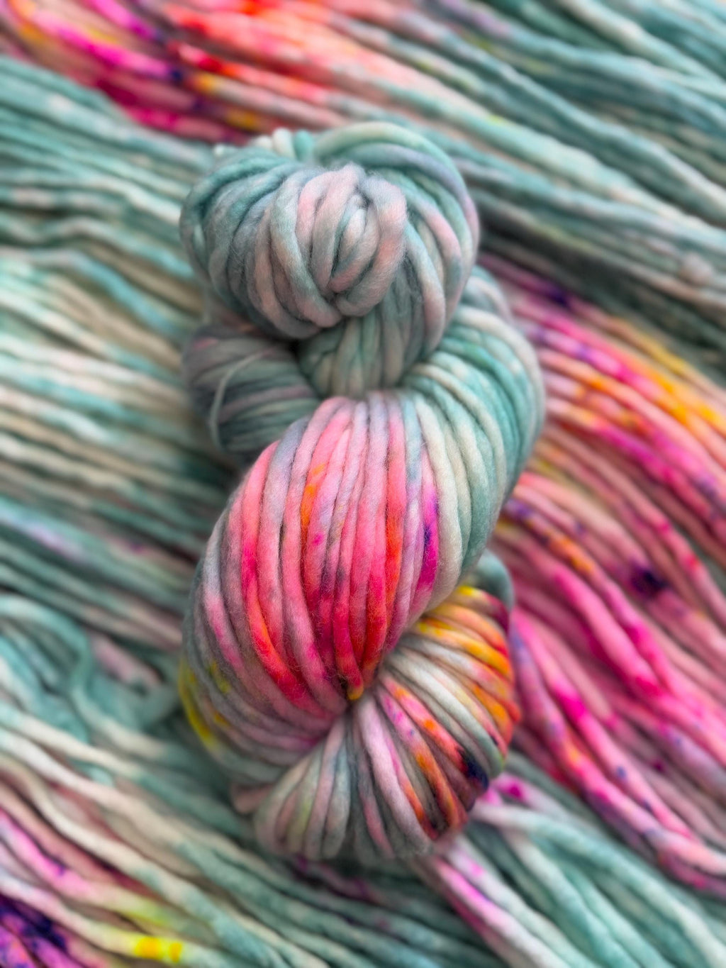 April showers Hand dyed super bulky merino wool yarn