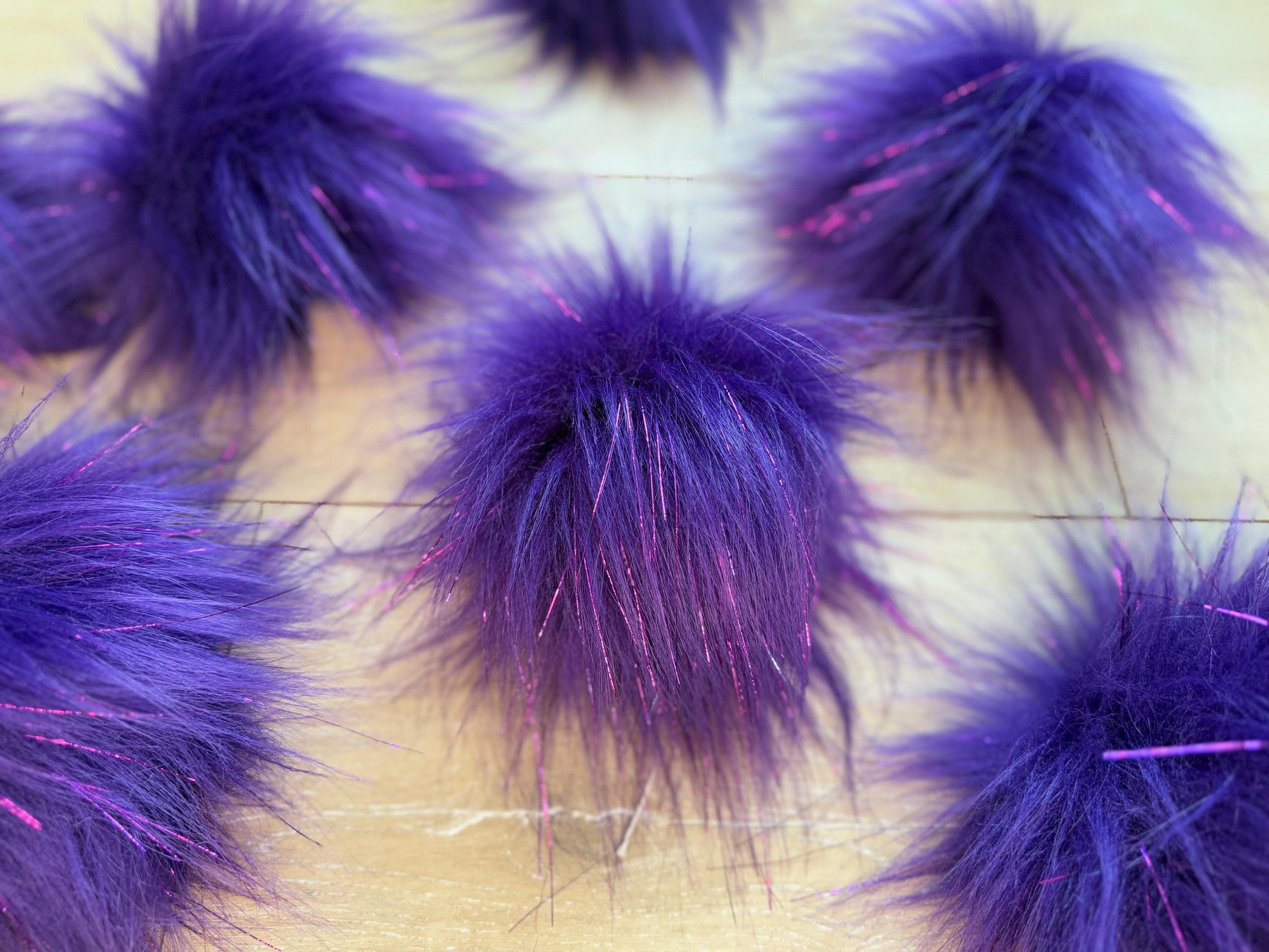 Purple Pom Pom with tinsel