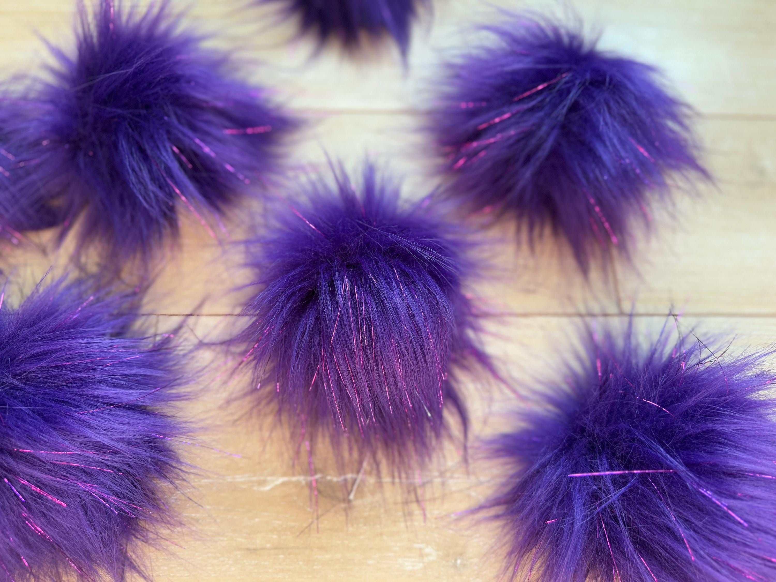 Purple Pom Pom with tinsel