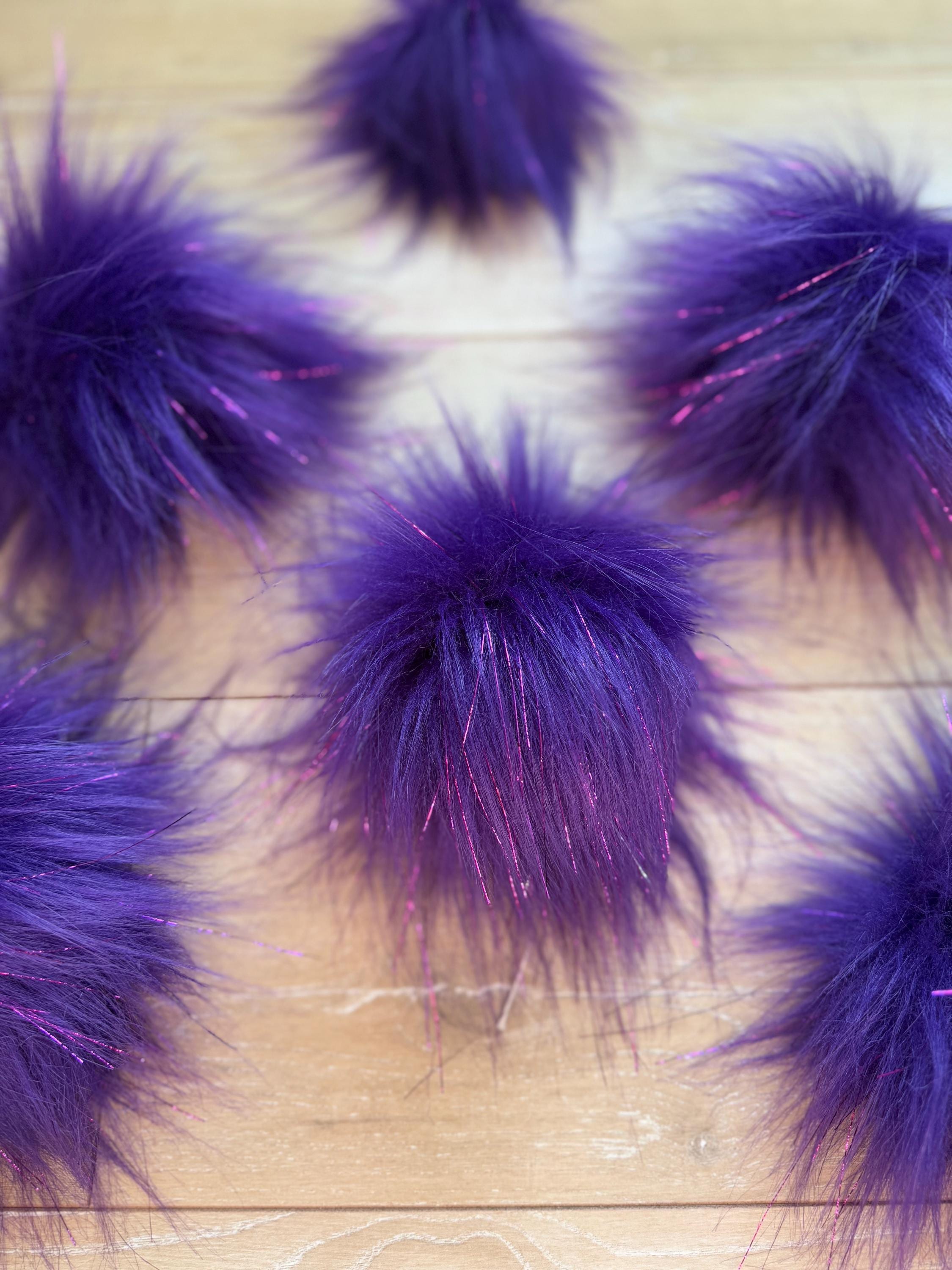 Purple Pom Pom with tinsel