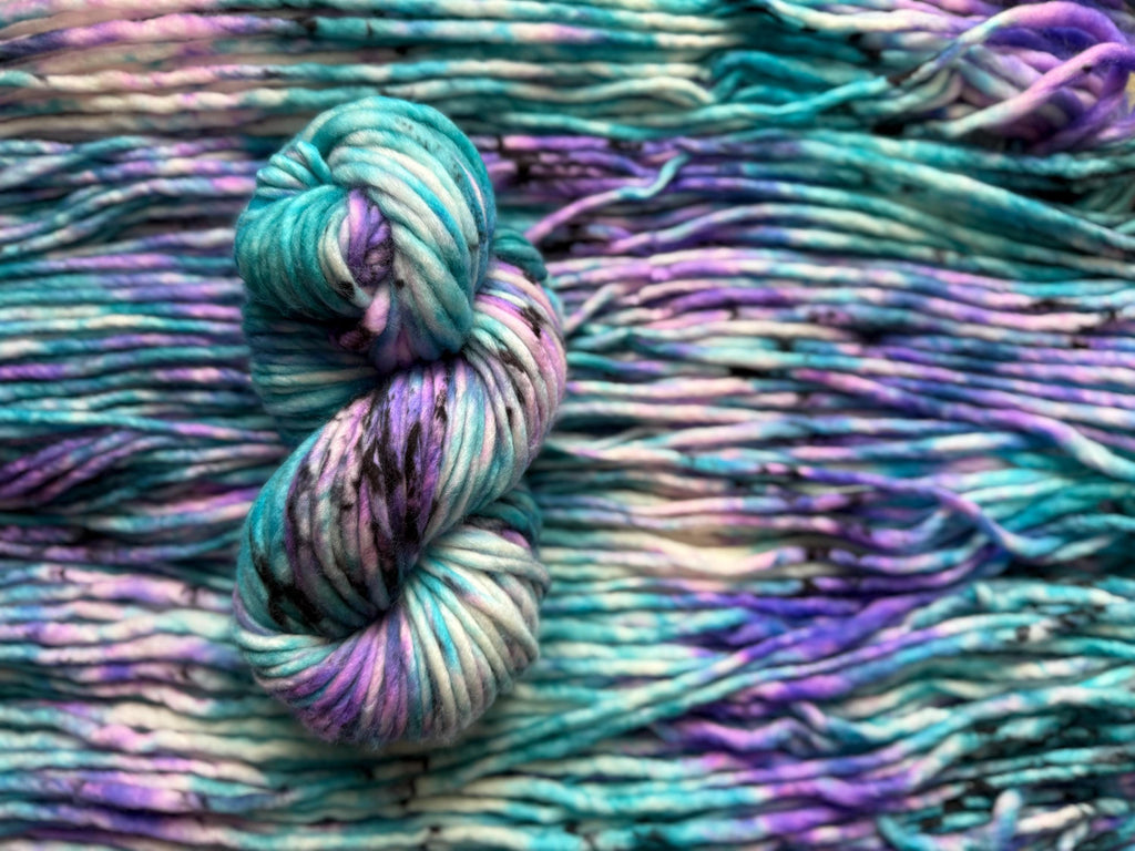 Black light Hand dyed super bulky merino wool