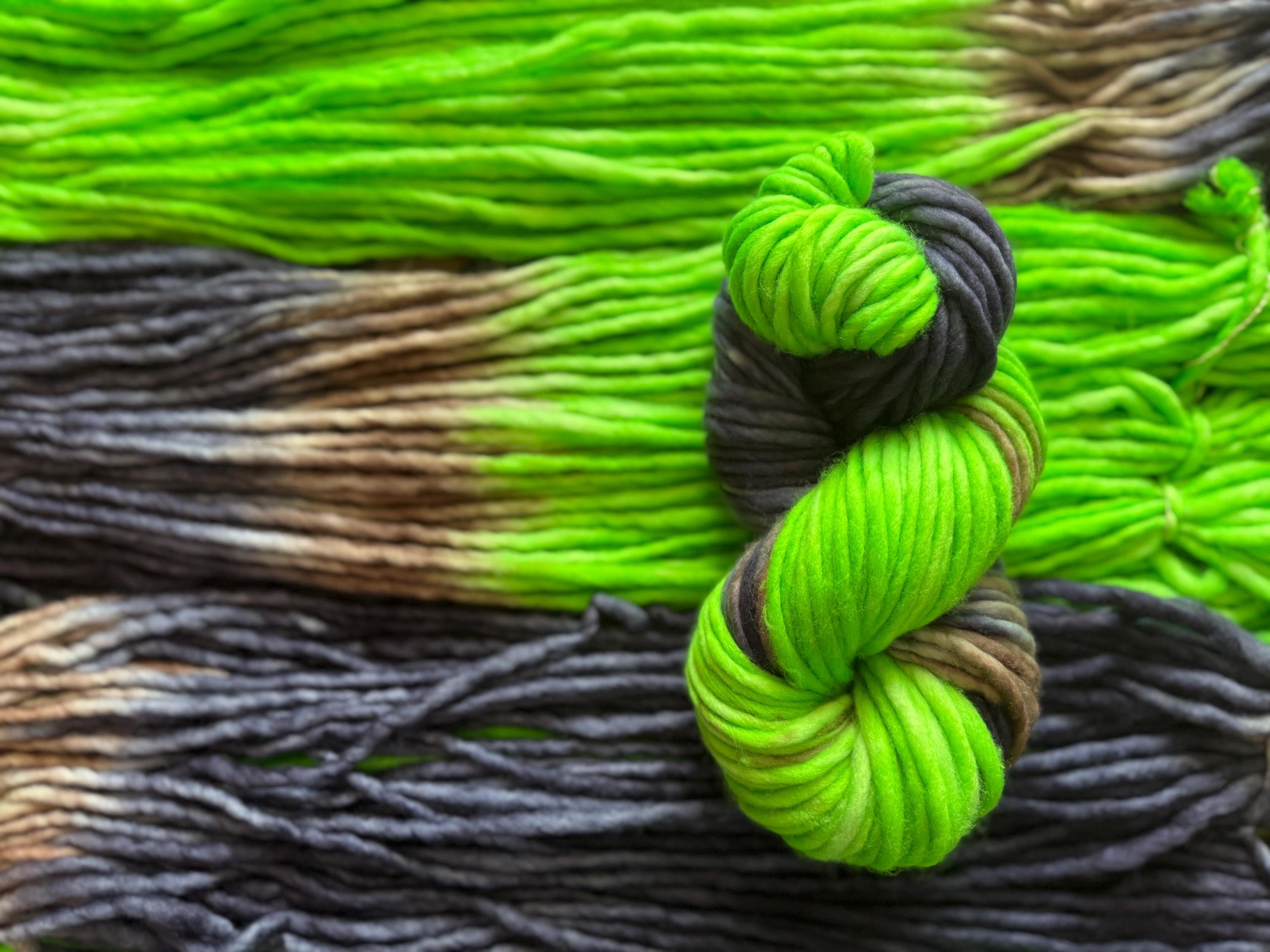 Seattle hand dyed super bulky merino wool yarn