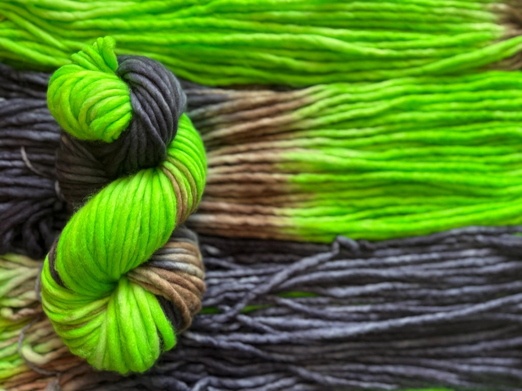Seattle hand dyed super bulky merino wool yarn