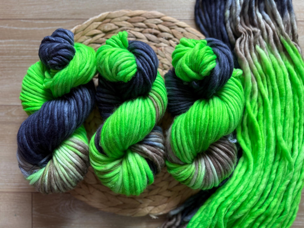 Seattle hand dyed super bulky merino wool yarn
