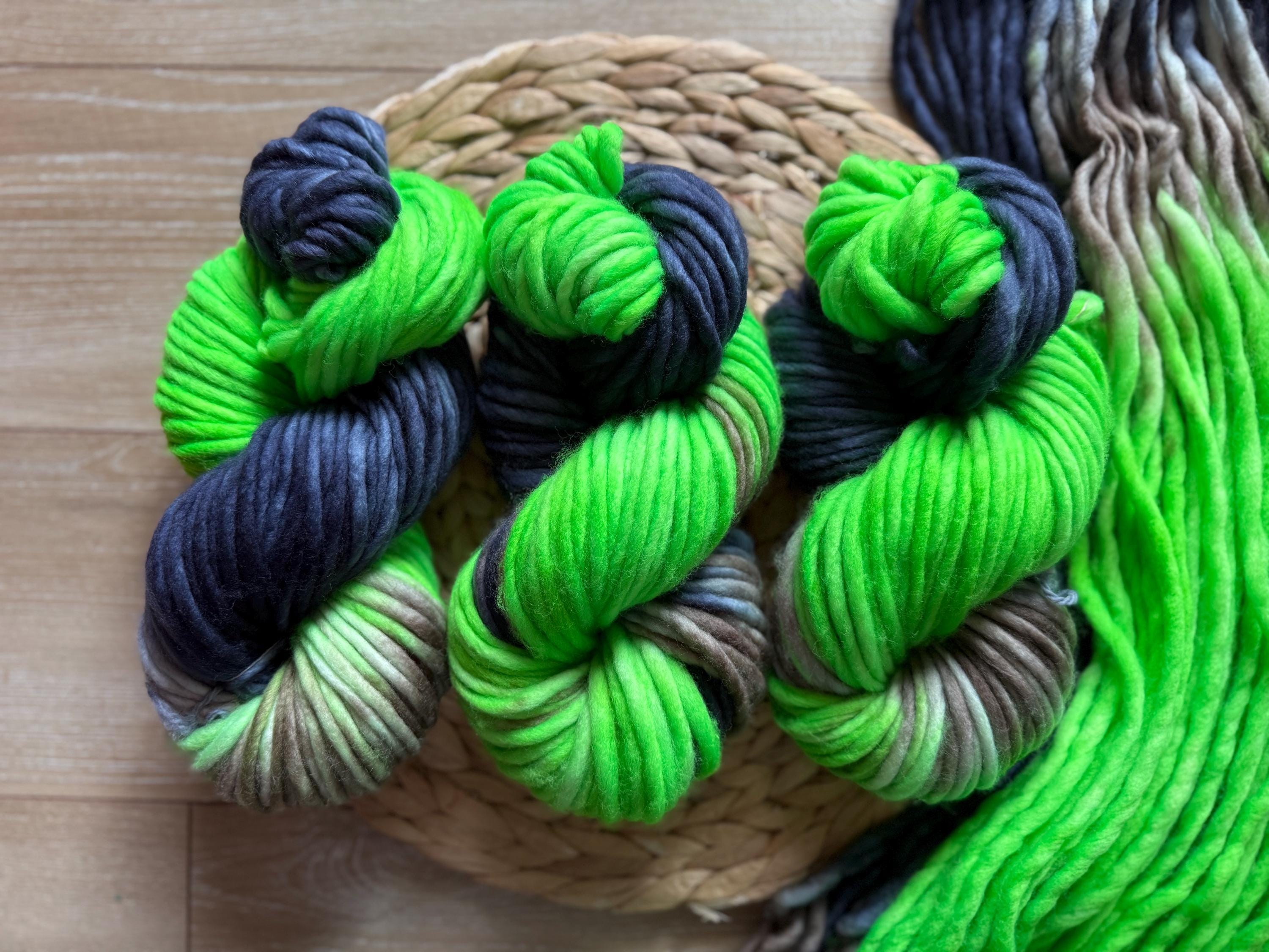 Seattle hand dyed super bulky merino wool yarn