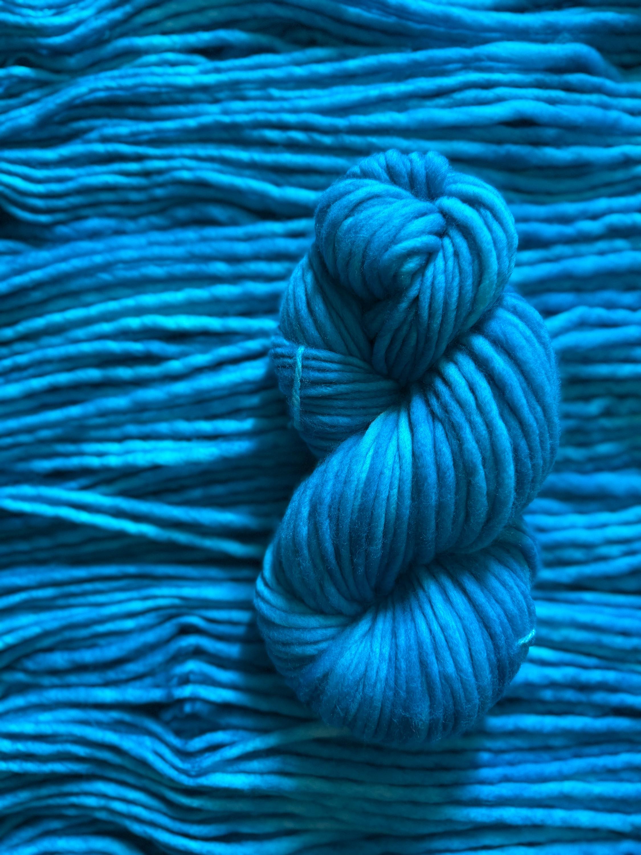 Turquoise Hand dyed super bulky merino wool