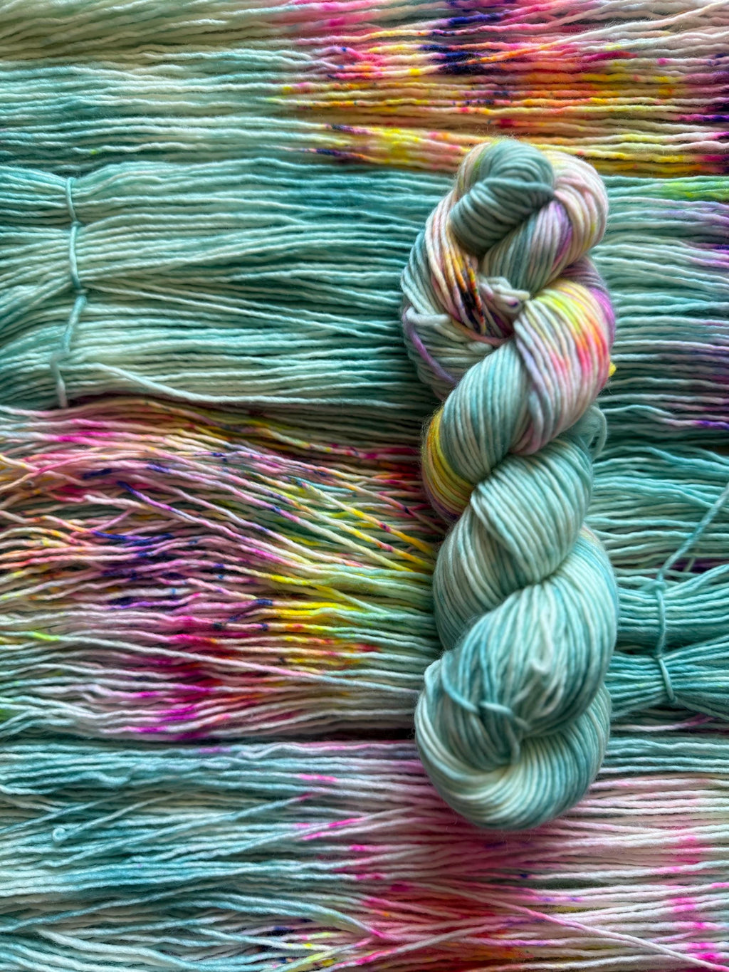 April showers hand dyed (worsted/aran) merino wool yarn
