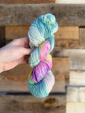 April showers hand dyed (worsted/aran) merino wool yarn