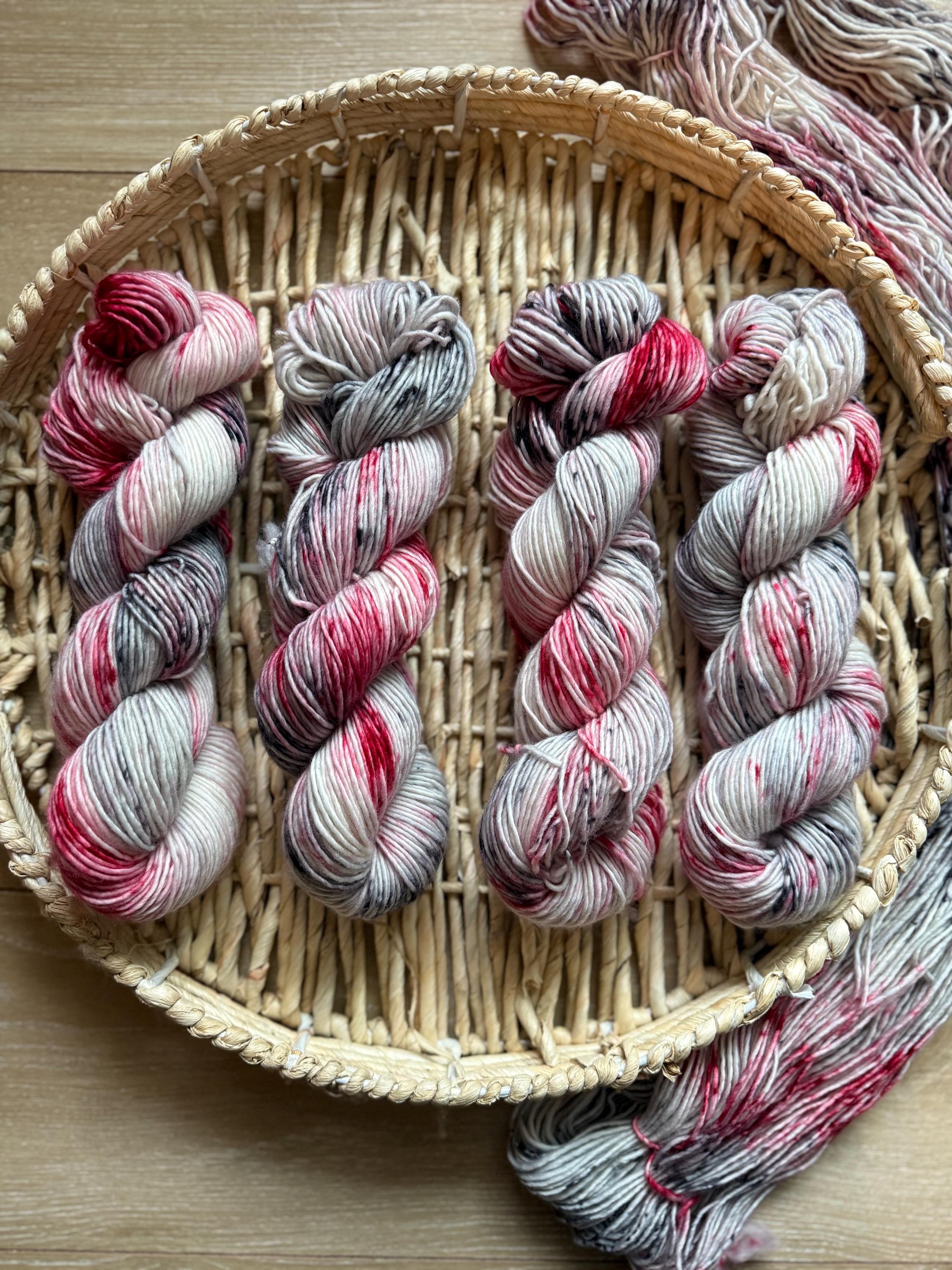 Amren hand dyed (worsted/aran) merino wool yarn