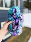 Black light Hand dyed super bulky merino wool