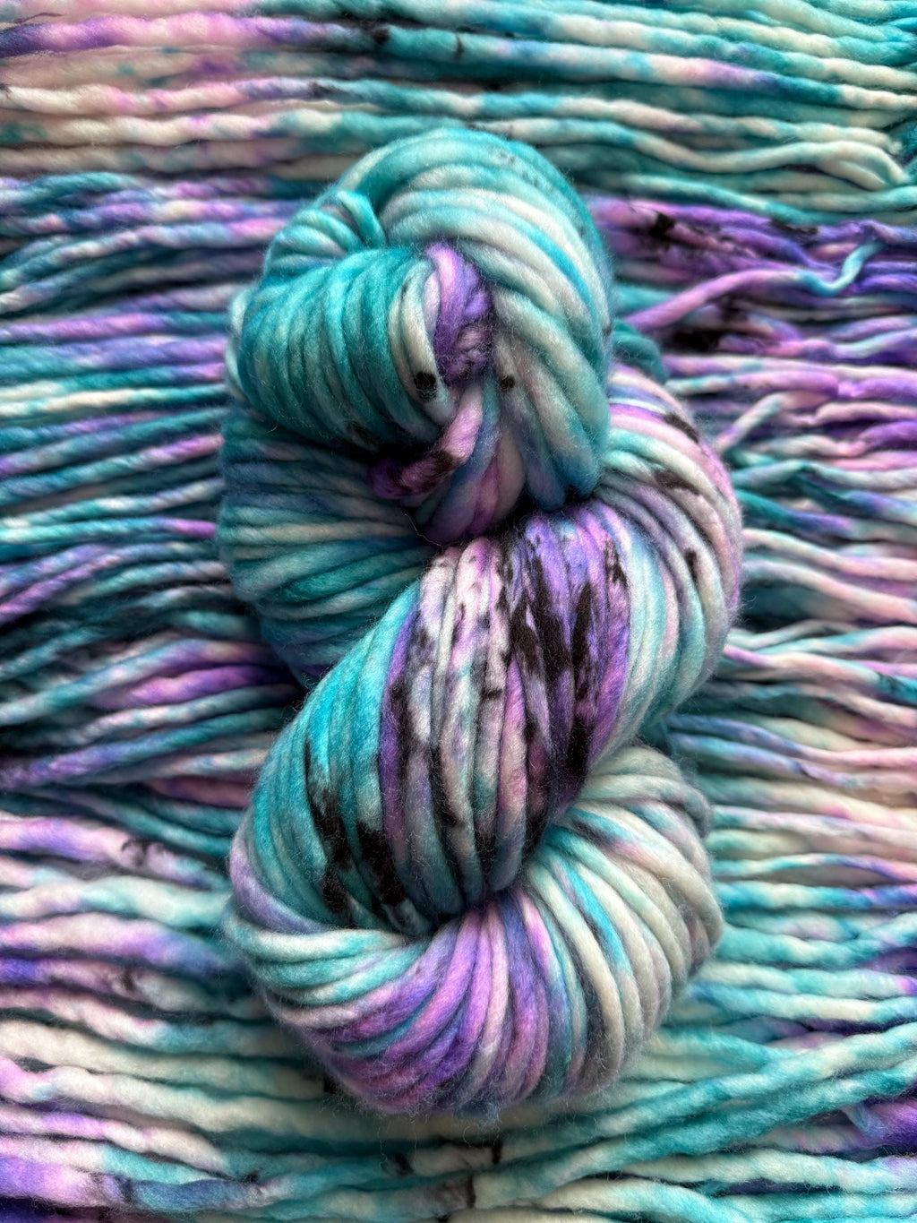 Black light Hand dyed super bulky merino wool