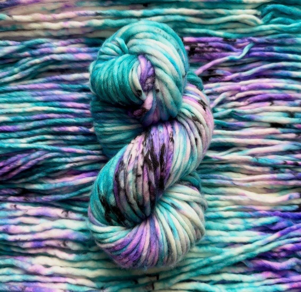 Black light Hand dyed super bulky merino wool