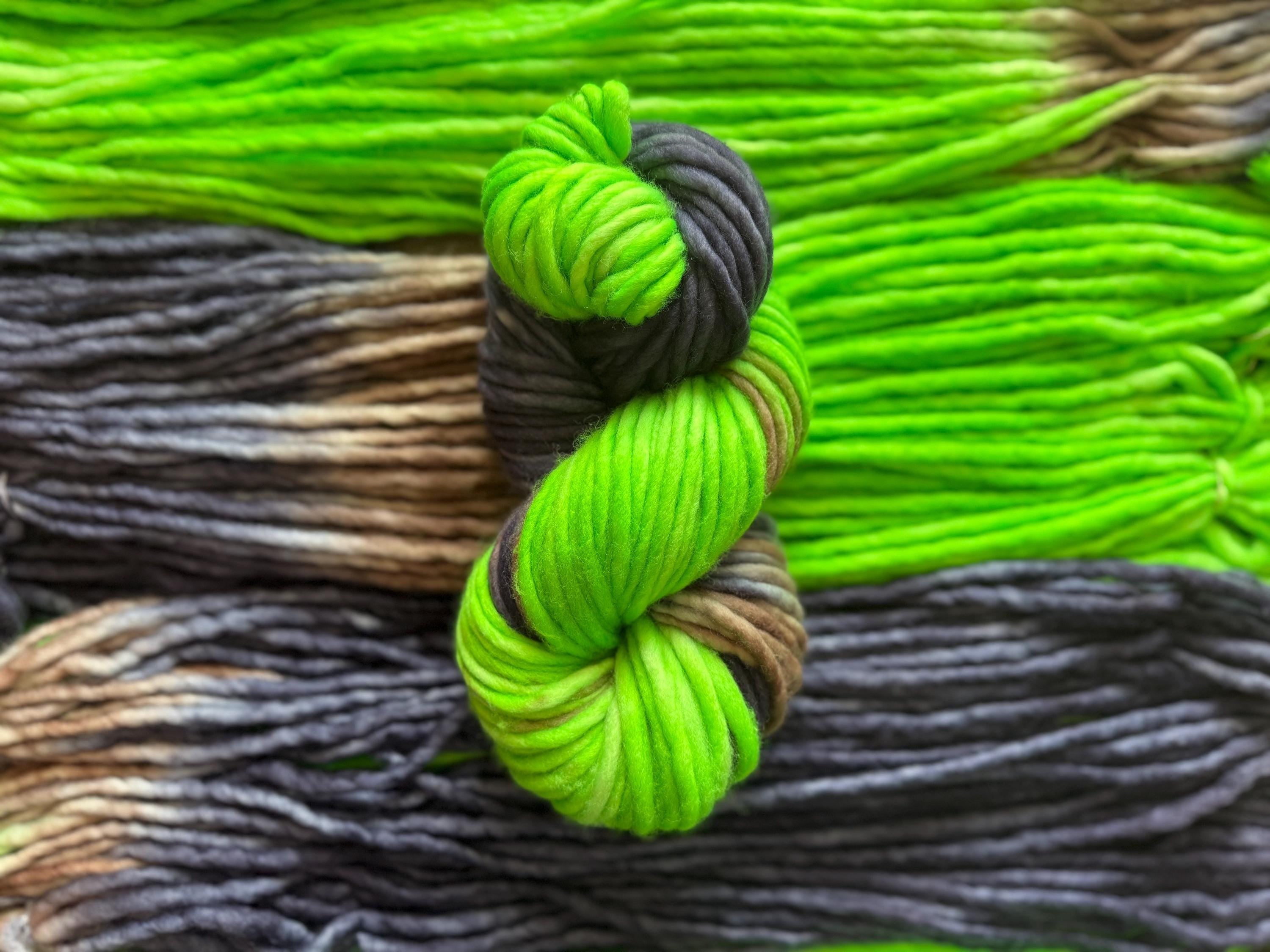 Seattle hand dyed super bulky merino wool yarn