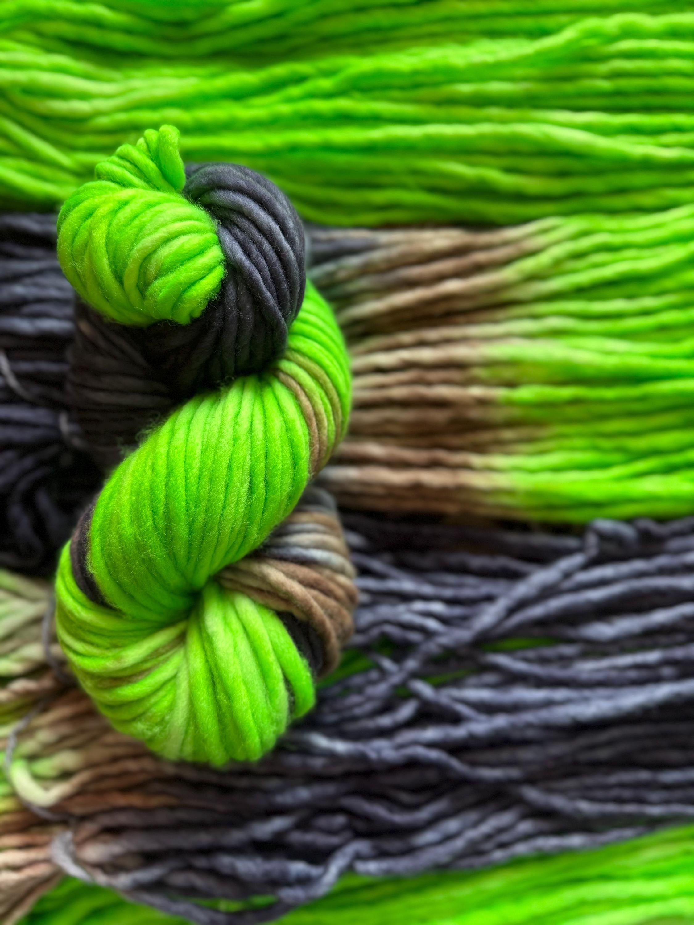 Seattle hand dyed super bulky merino wool yarn