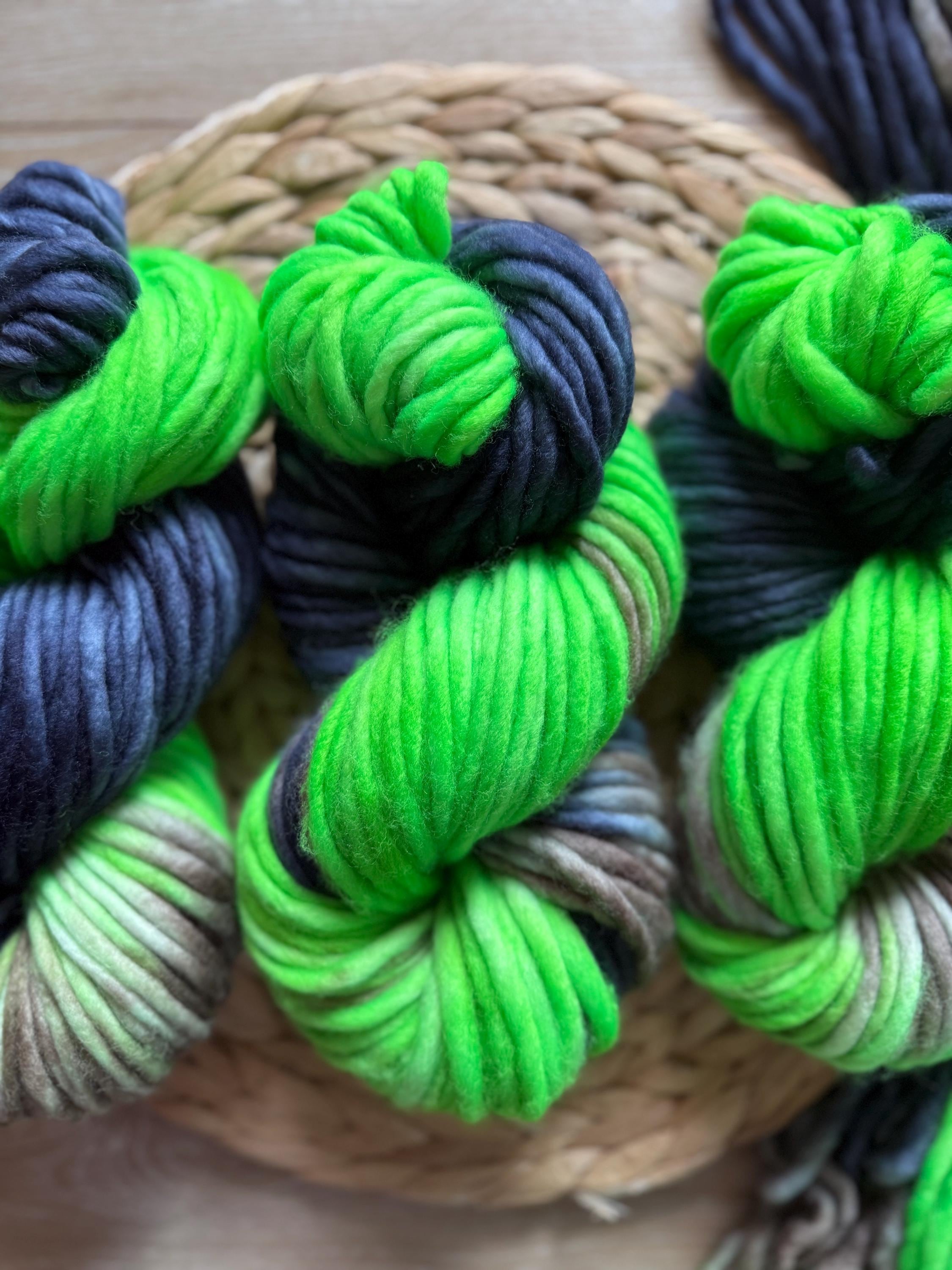 Seattle hand dyed super bulky merino wool yarn