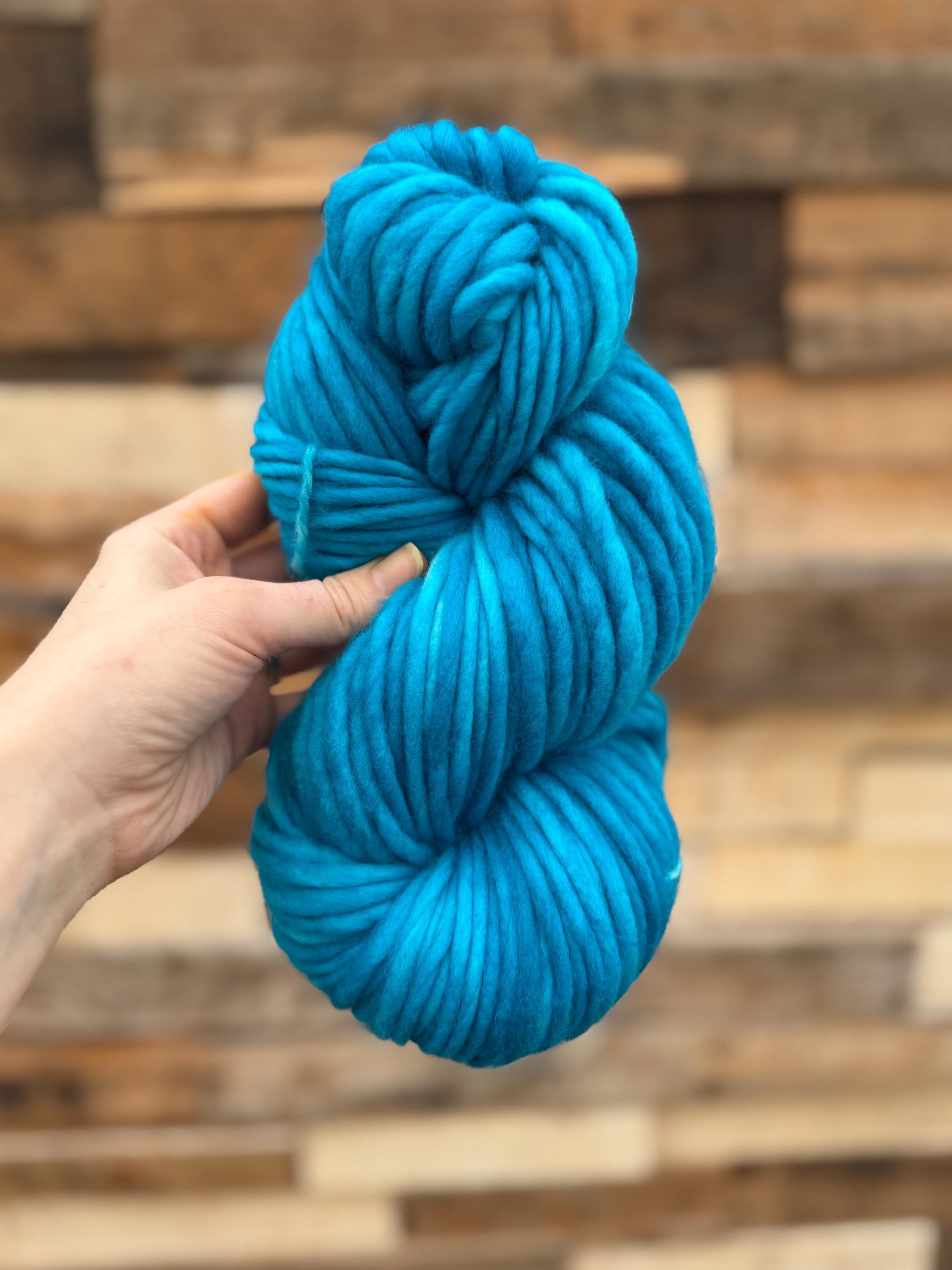 Turquoise Hand dyed super bulky merino wool