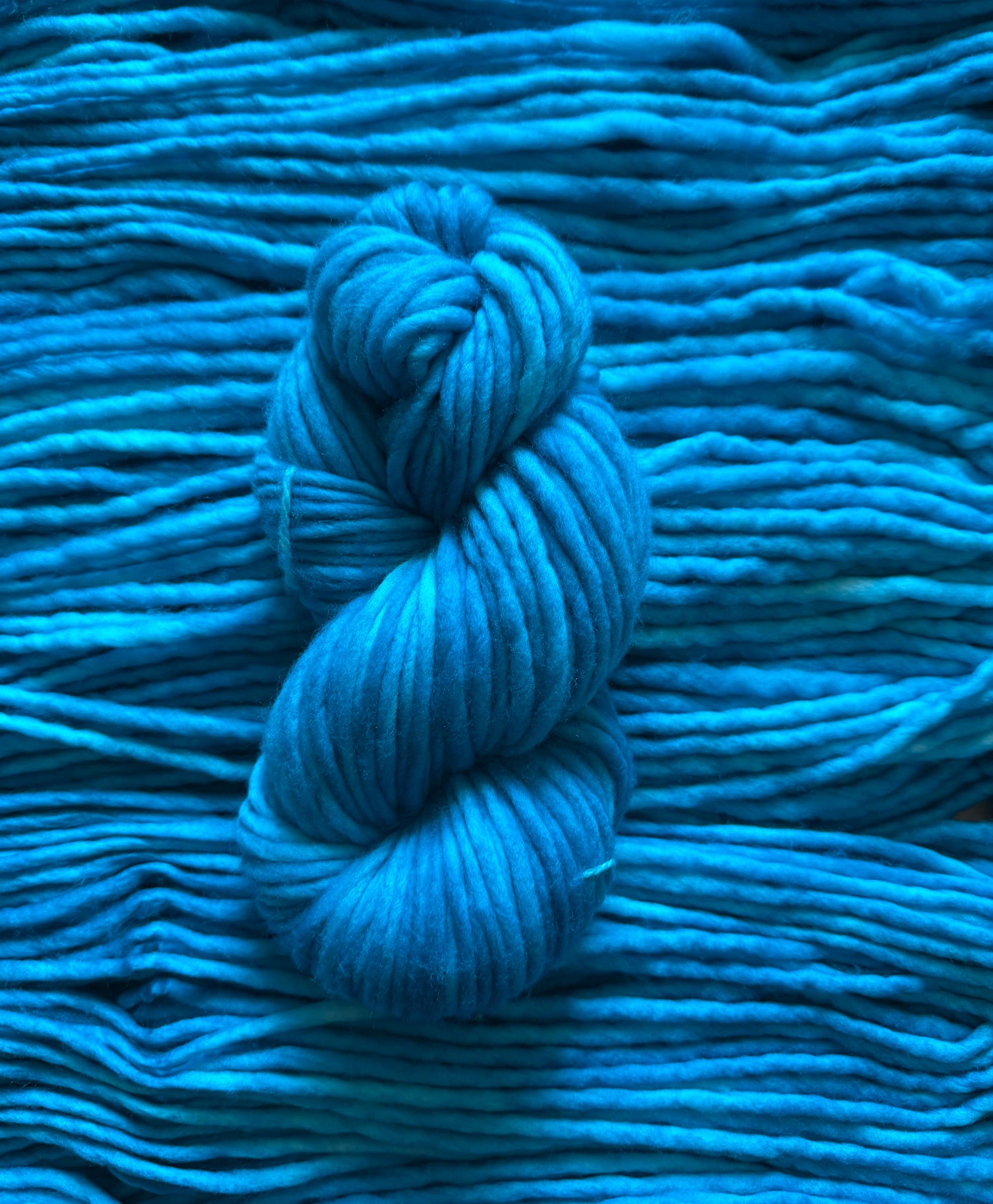 Turquoise Hand dyed super bulky merino wool
