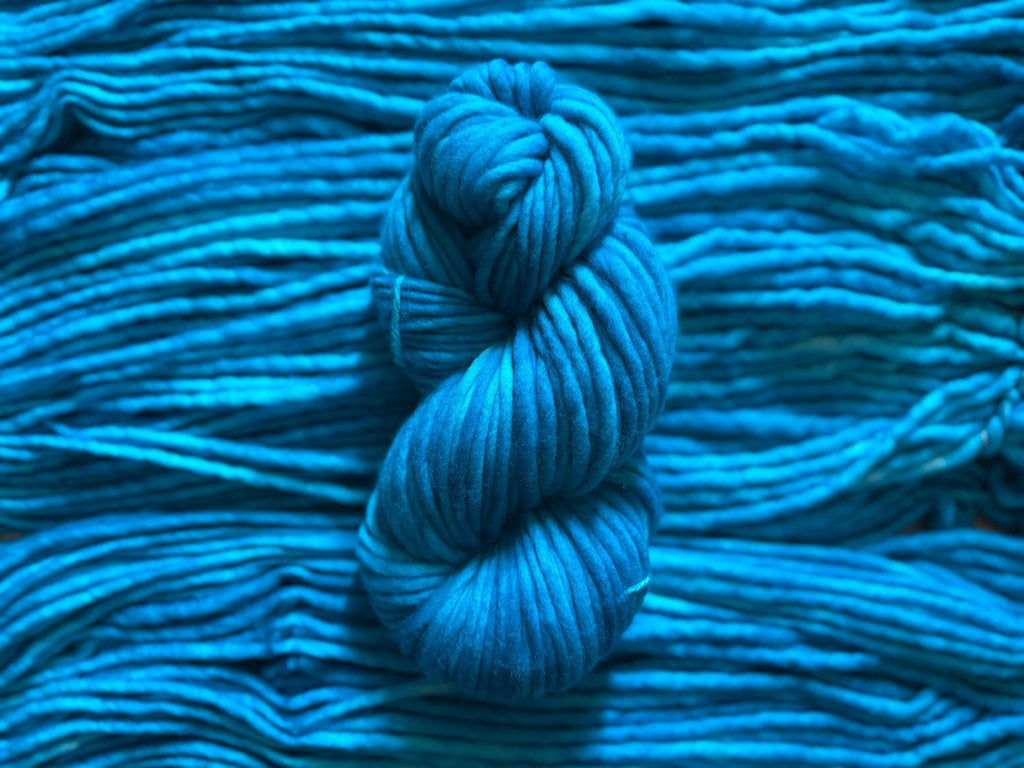 Turquoise Hand dyed super bulky merino wool