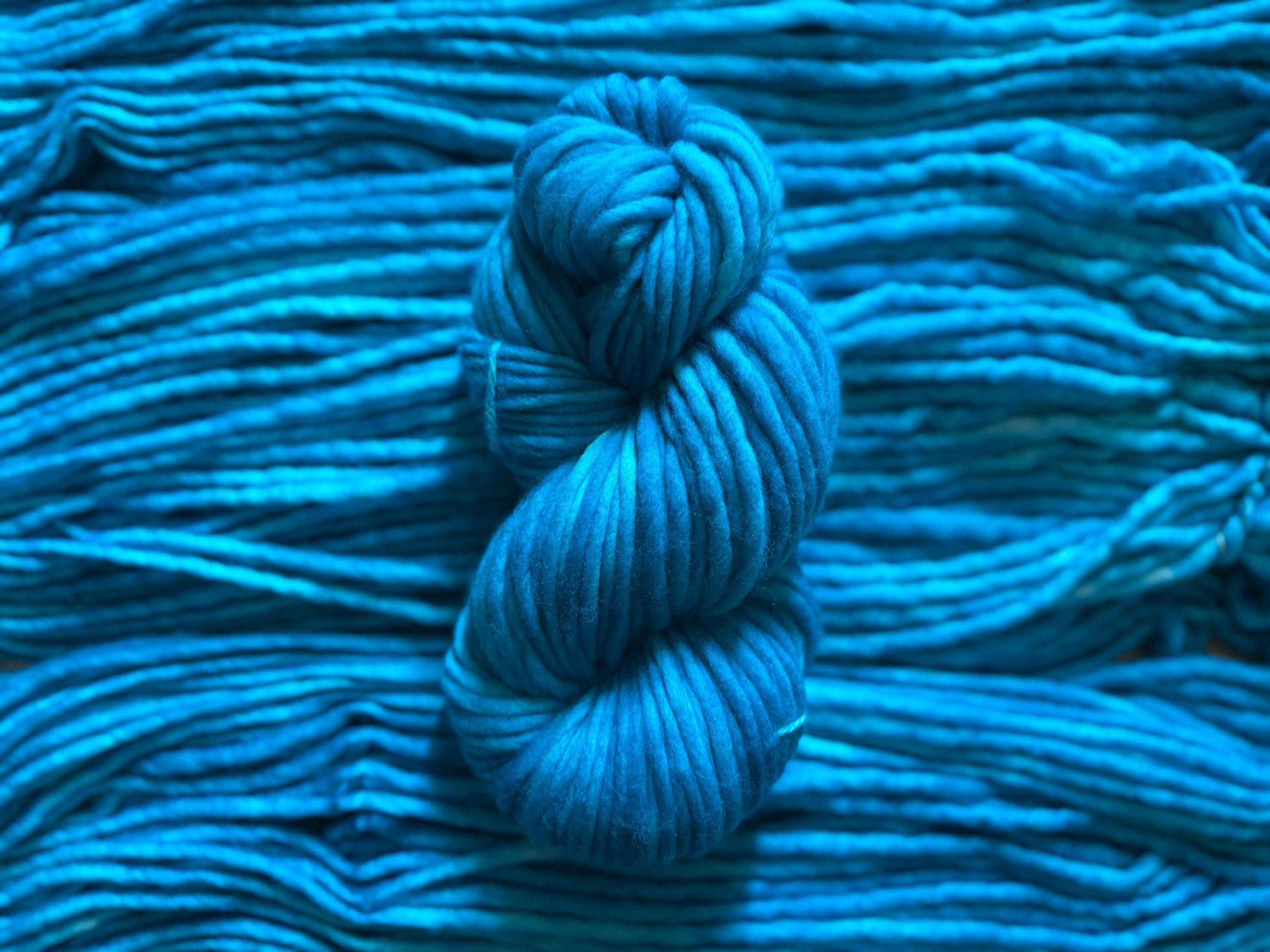 Turquoise Hand dyed super bulky merino wool