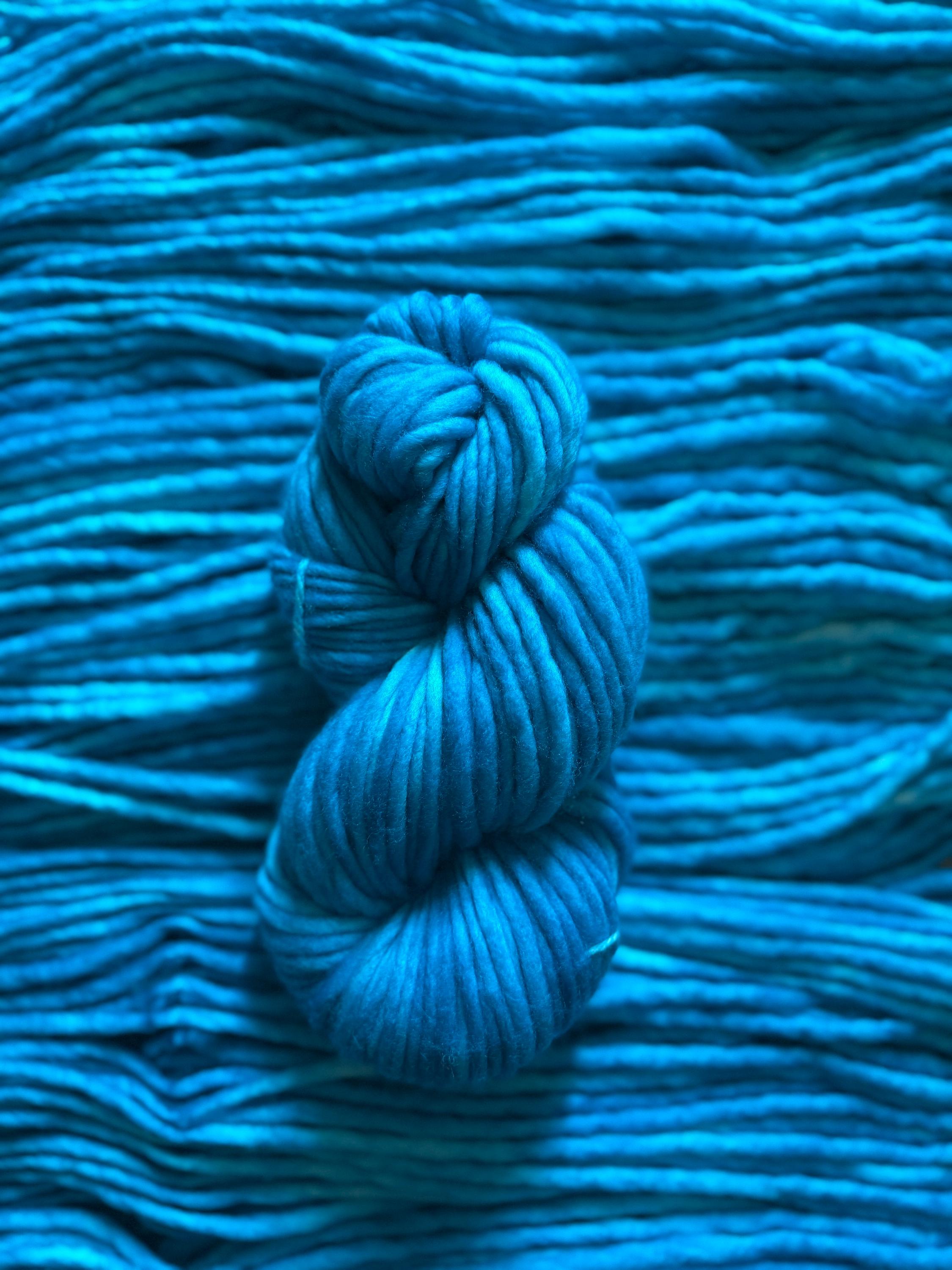 Turquoise Hand dyed super bulky merino wool