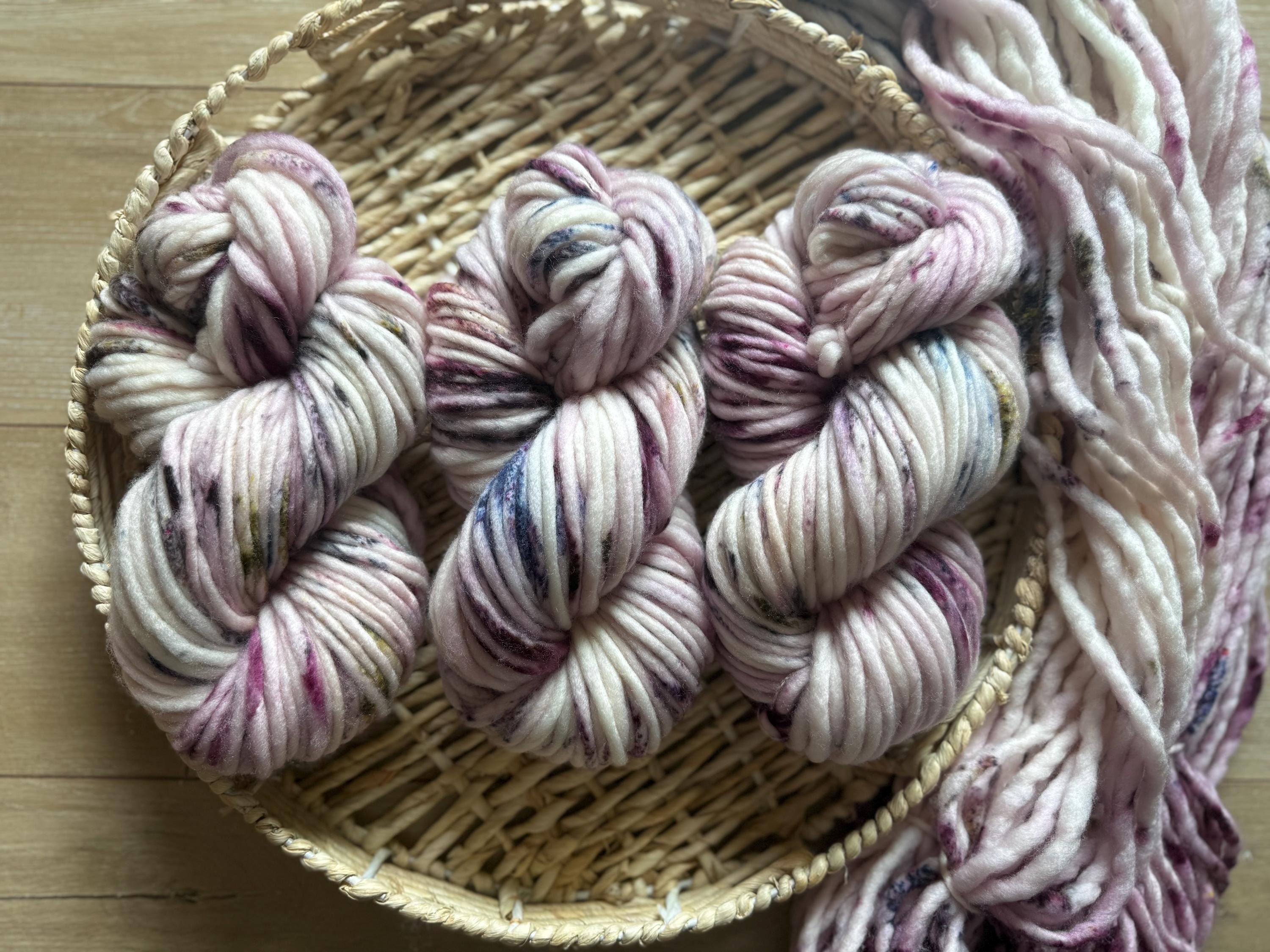 Berry patch Hand dyed super bulky / super chunky merino wool