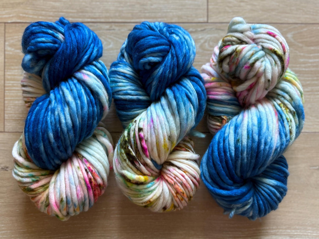 Glass beach Hand dyed super bulky merino wool