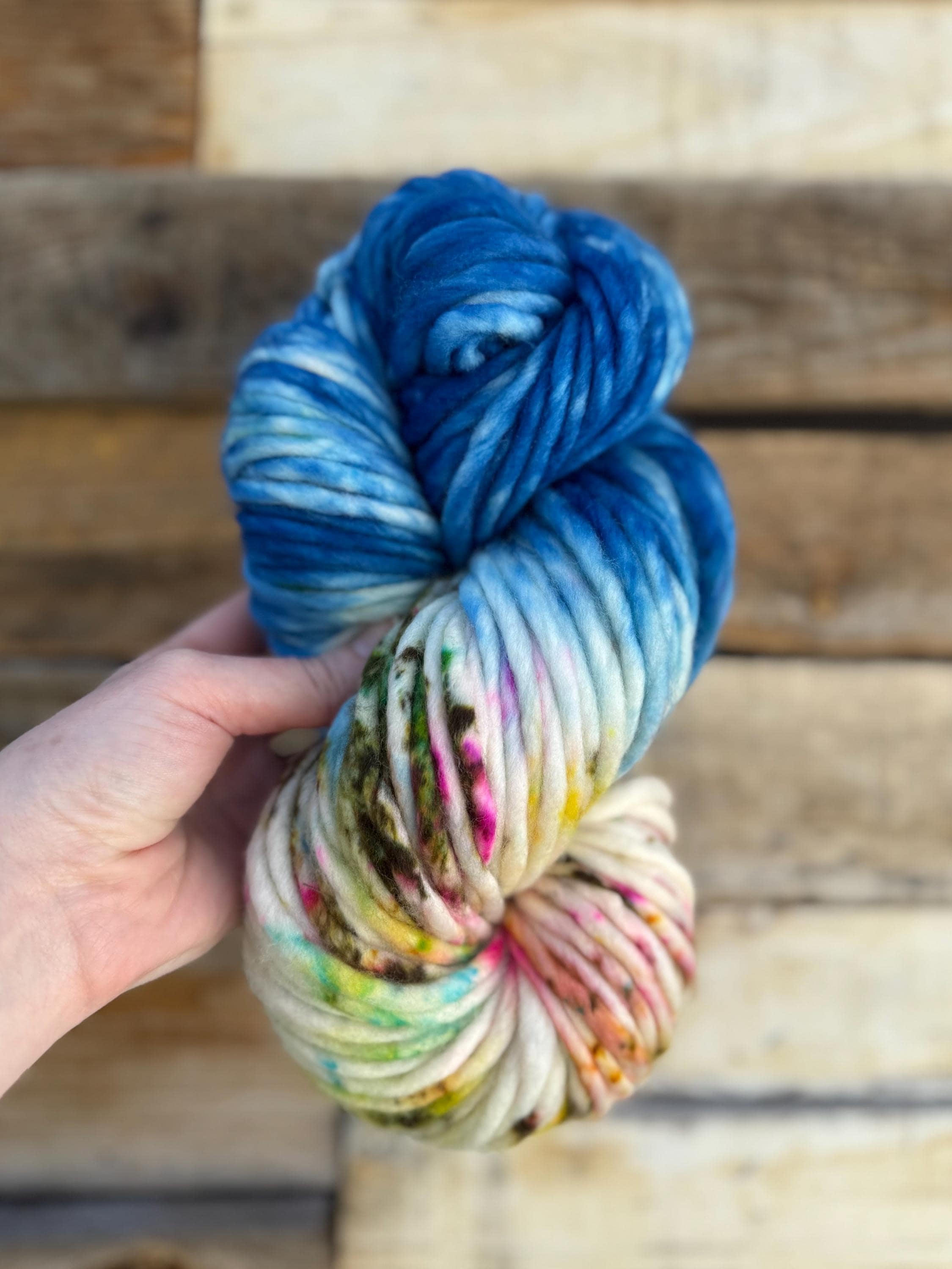 Glass beach Hand dyed super bulky merino wool