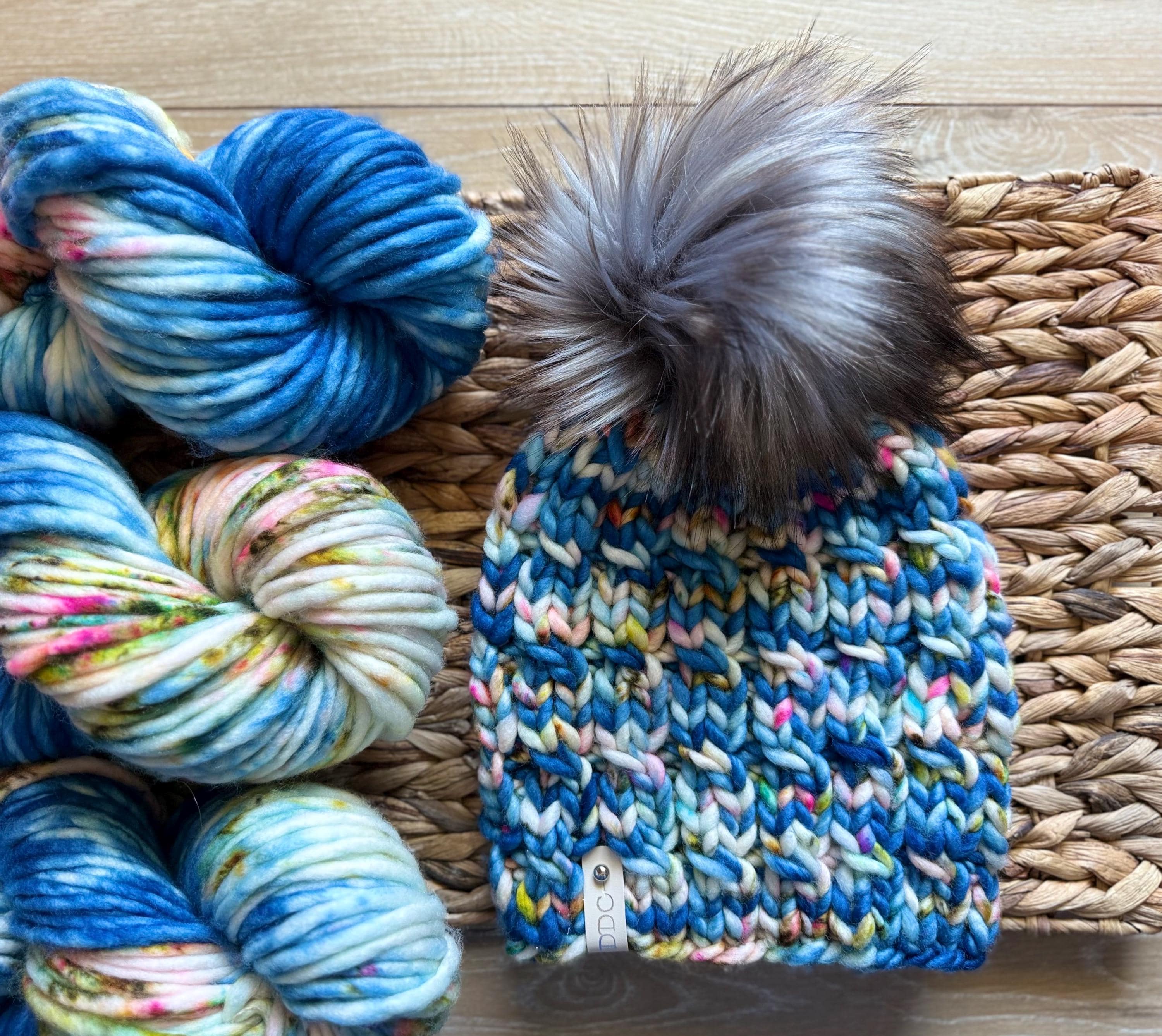 Glass beach multi color Knit luxury beanie