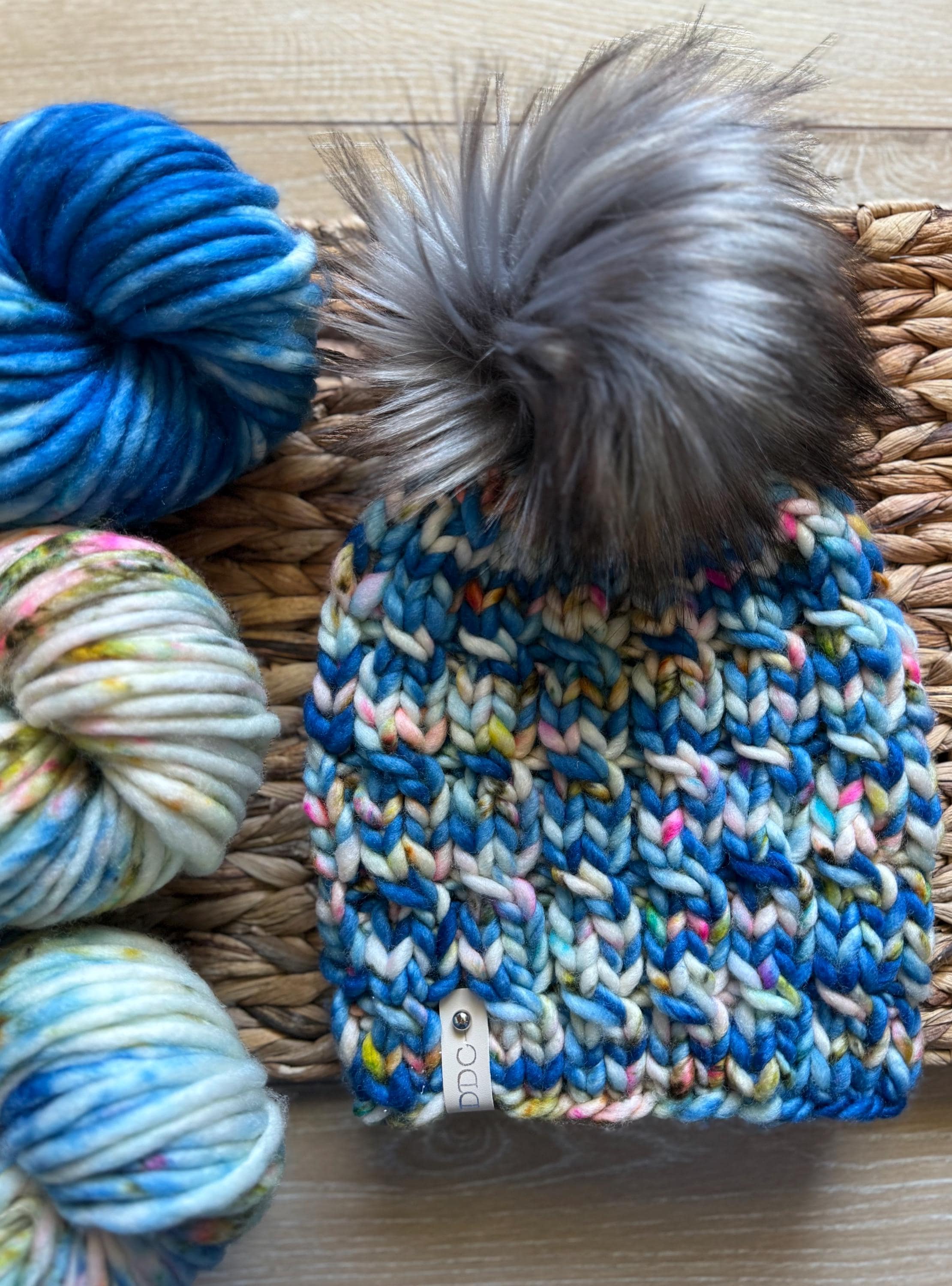 Glass beach multi color Knit luxury beanie