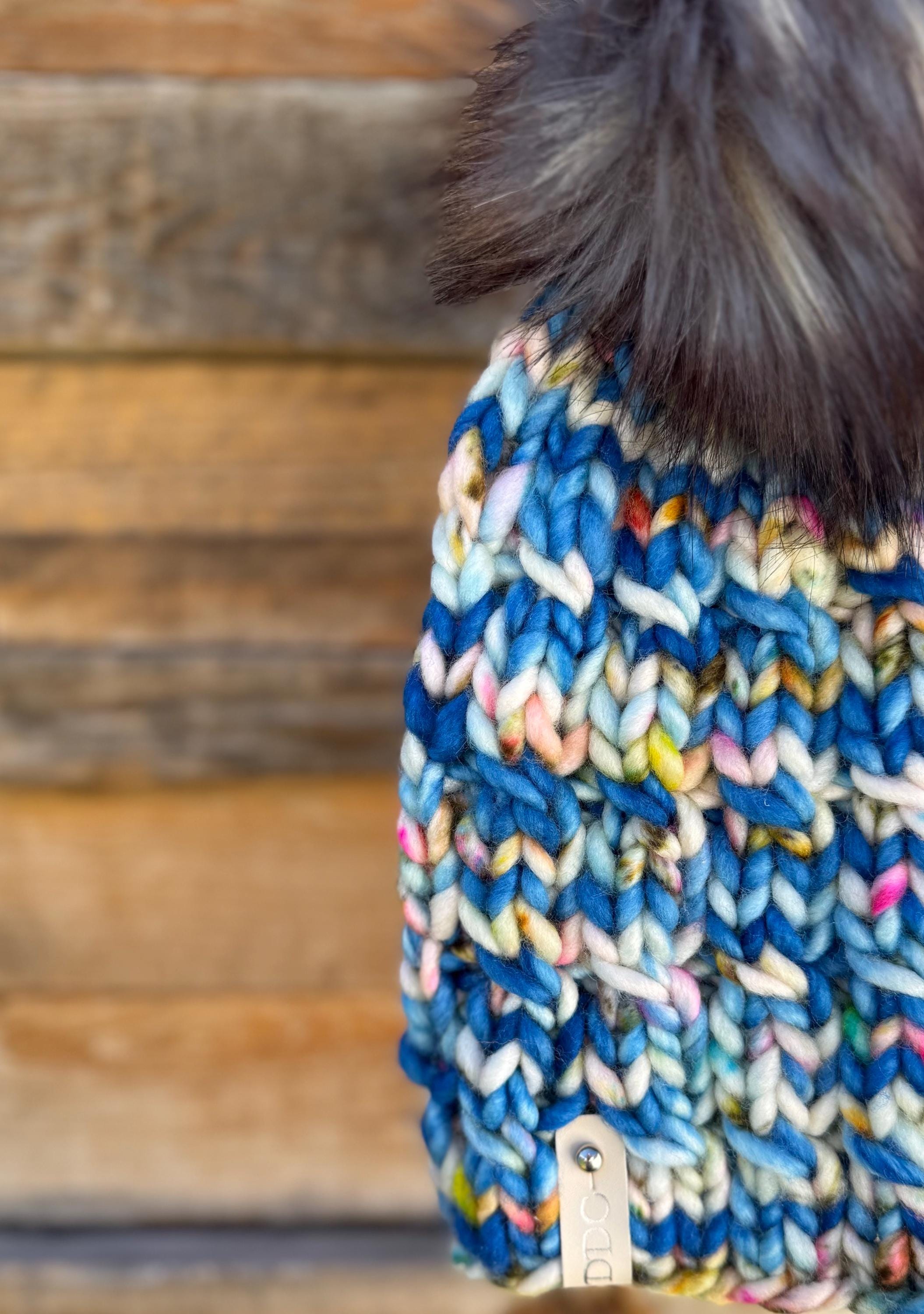 Glass beach multi color Knit luxury beanie