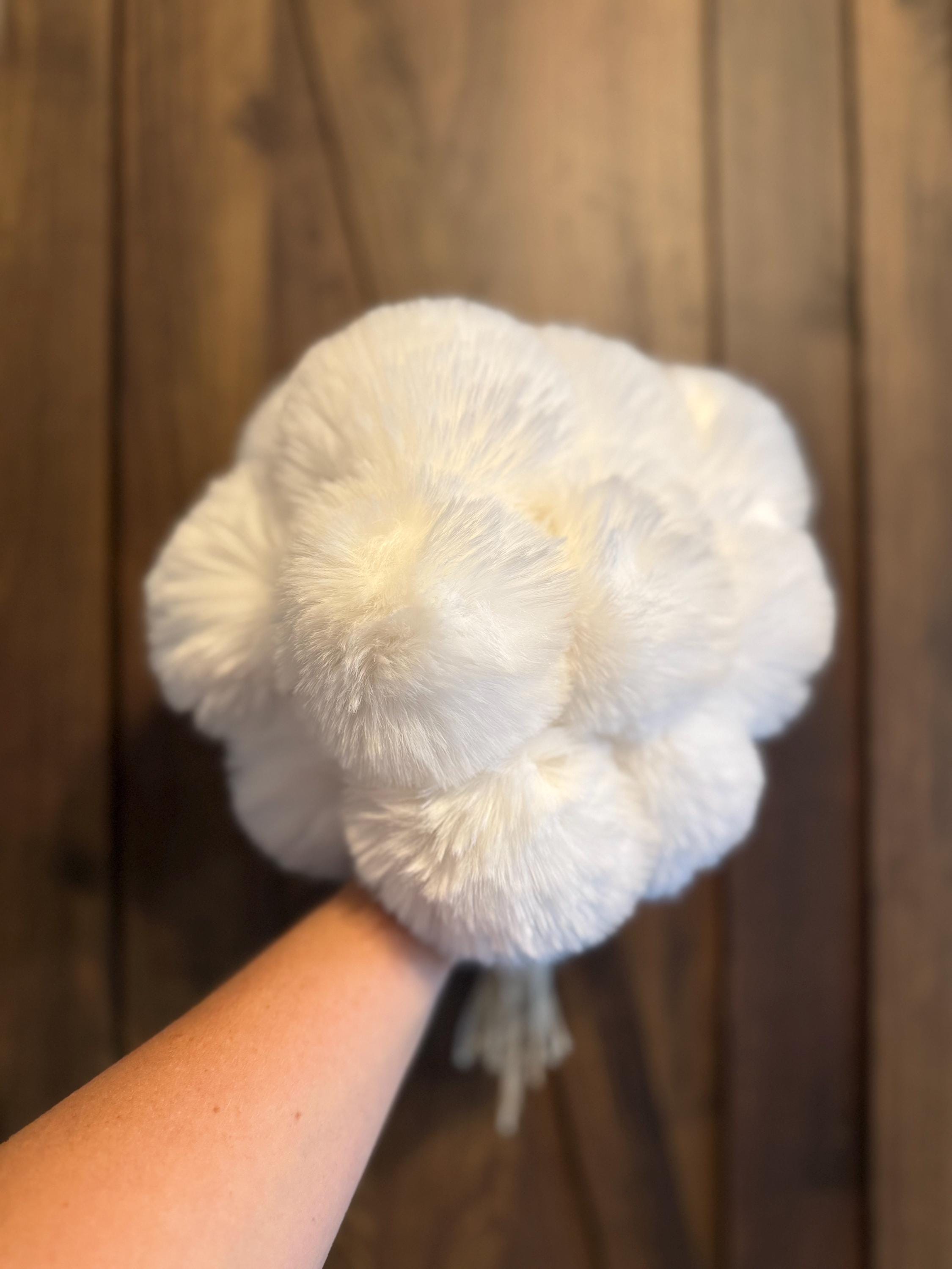 Santa hat white Faux fur Pom Pom