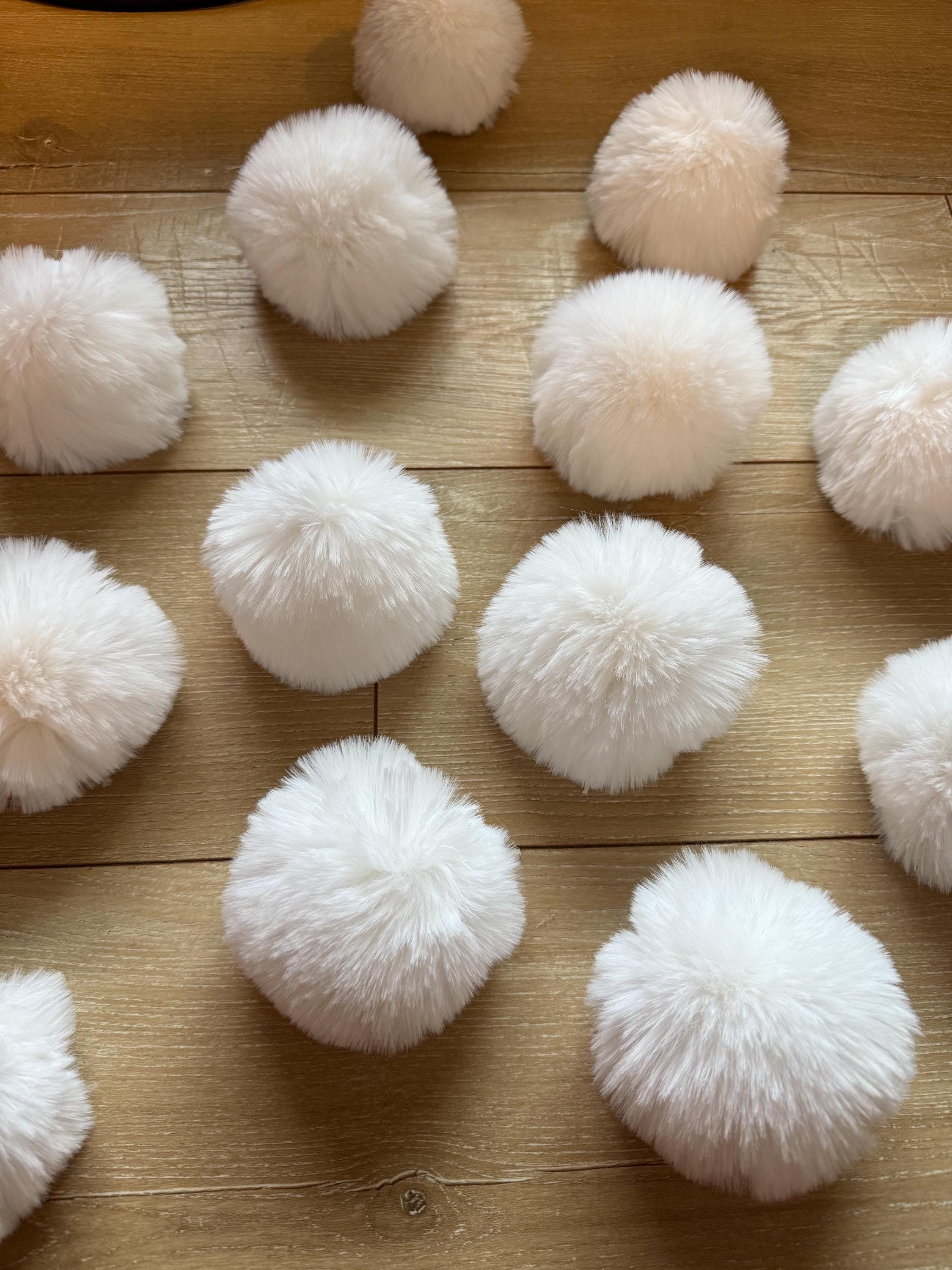 Santa hat white Faux fur Pom Pom