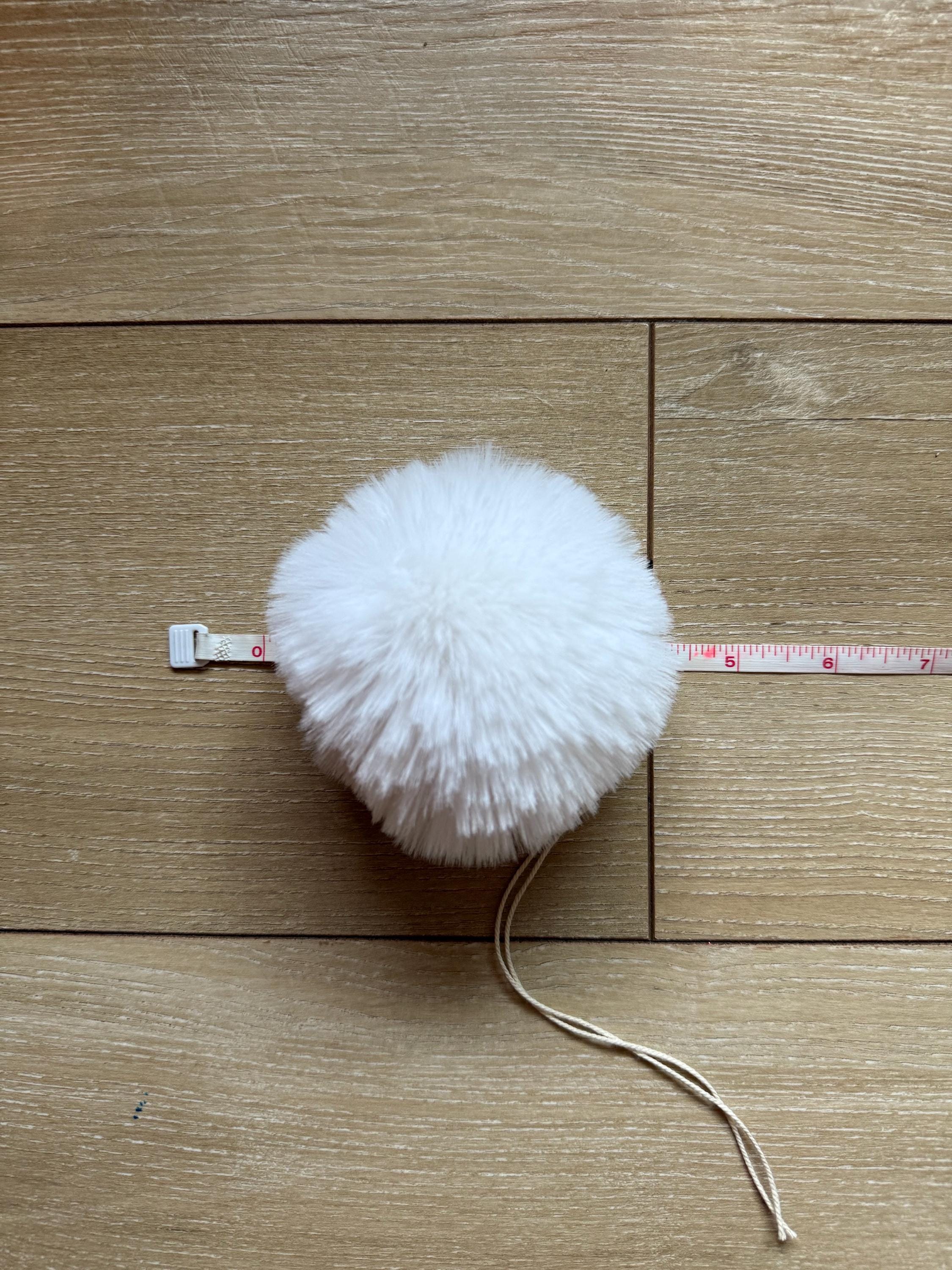 Santa hat white Faux fur Pom Pom
